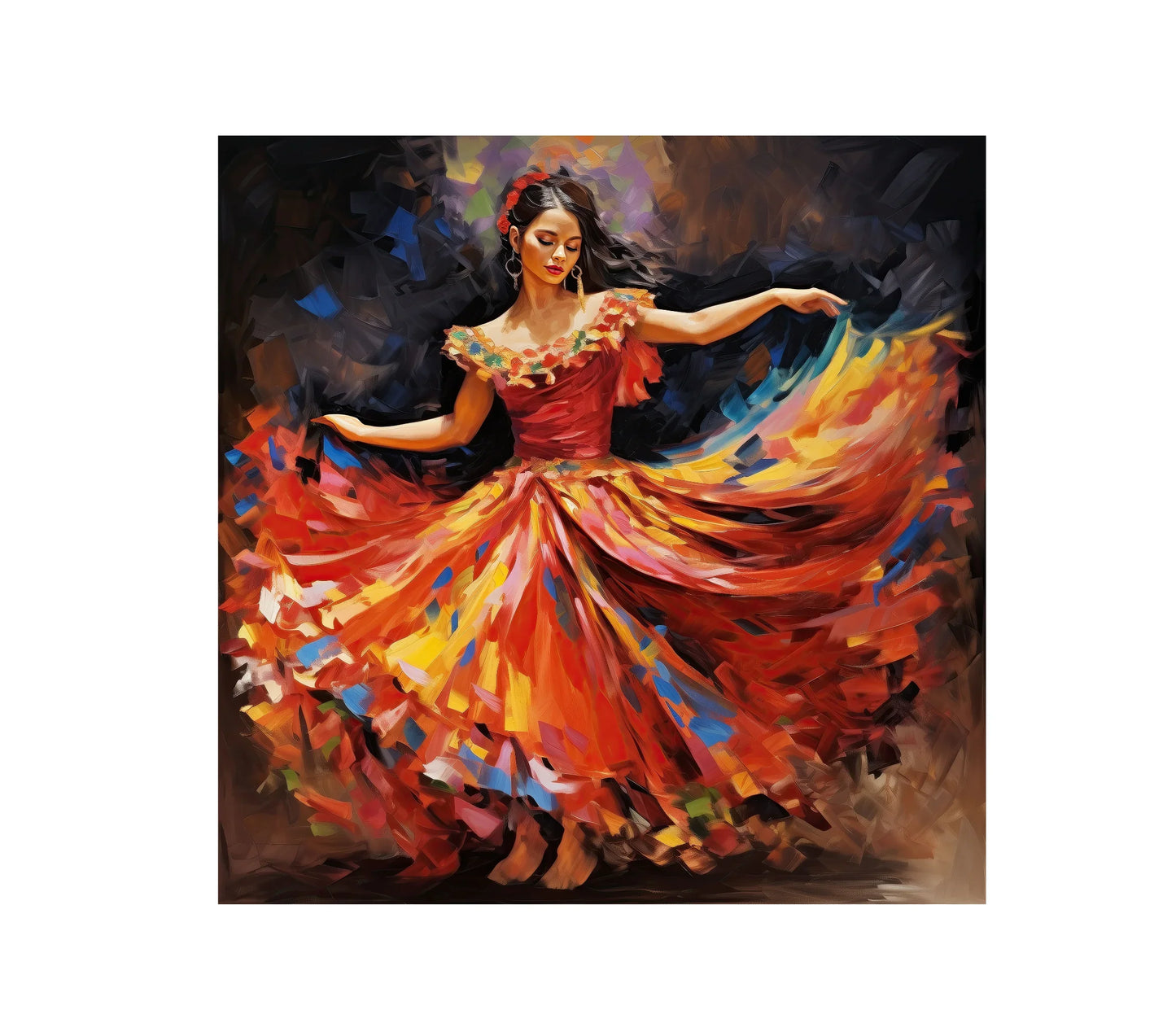 Mexican Jarabe Tapatio Home Decor - Mexican Folklorico Wall Art for Living Room - Mexican Art - Mexican Folk Dance Print Folklorico Art Wall Art – Canvas Print