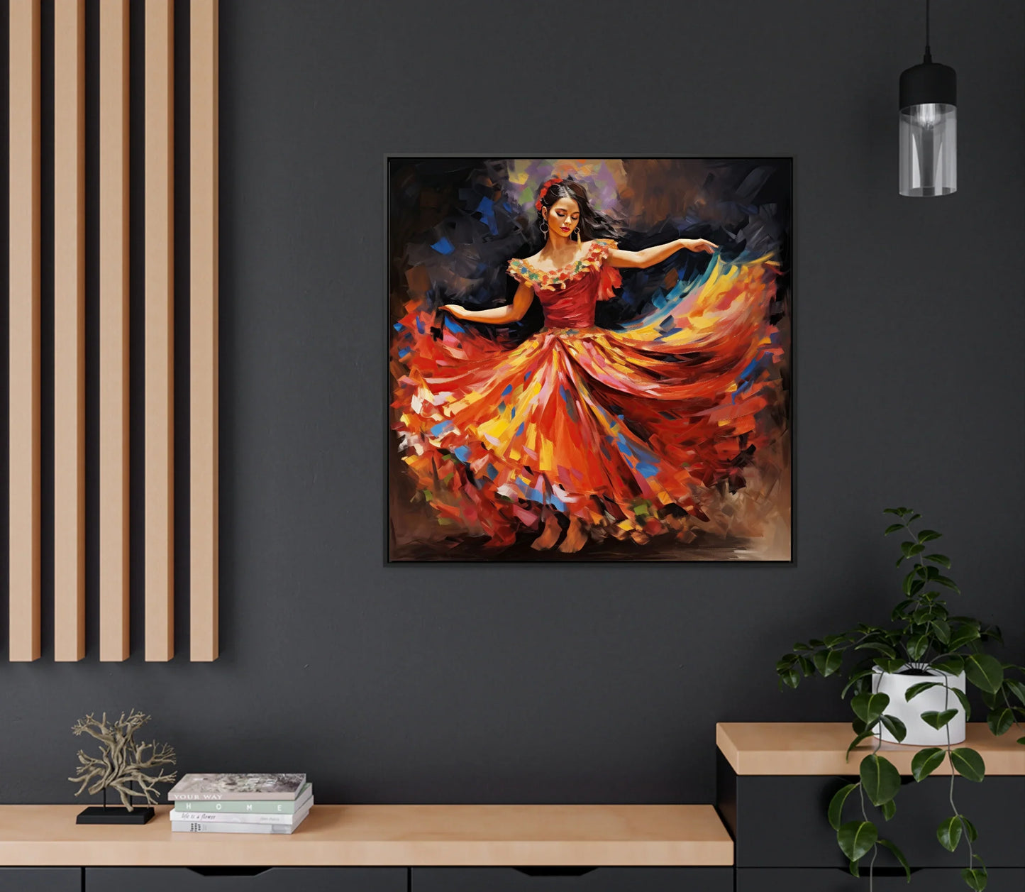 Mexican Jarabe Tapatio Home Decor - Mexican Folklorico Wall Art for Living Room - Mexican Art - Mexican Folk Dance Print Folklorico Art Wall Art – Canvas Print