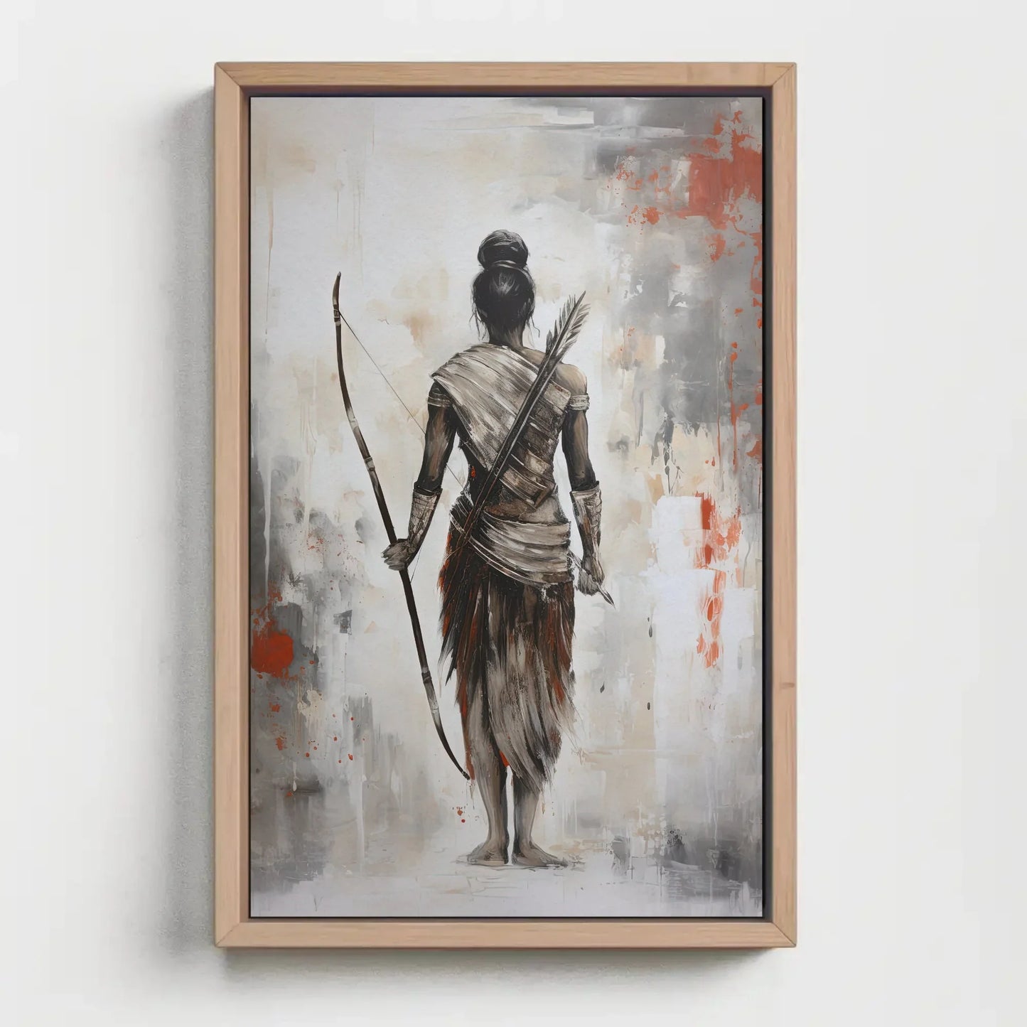 Lord Ram Abstract Canvas Painting, Lord Ram Poster Print, Hindu God Wall Art, Indian Home Decor, Religious Artwork, Indian Painting Wall Art – Canvas Print