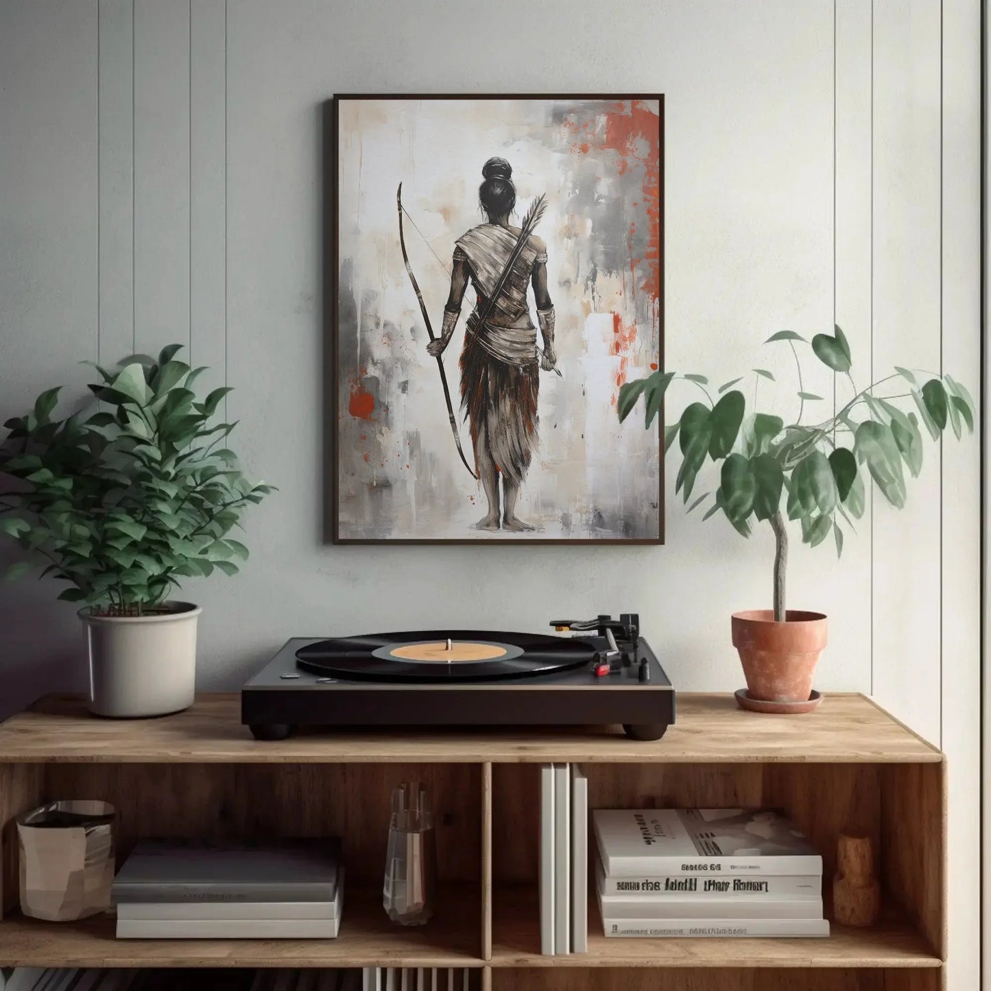 Lord Ram Abstract Canvas Painting, Lord Ram Poster Print, Hindu God Wall Art, Indian Home Decor, Religious Artwork, Indian Painting Wall Art – Canvas Print