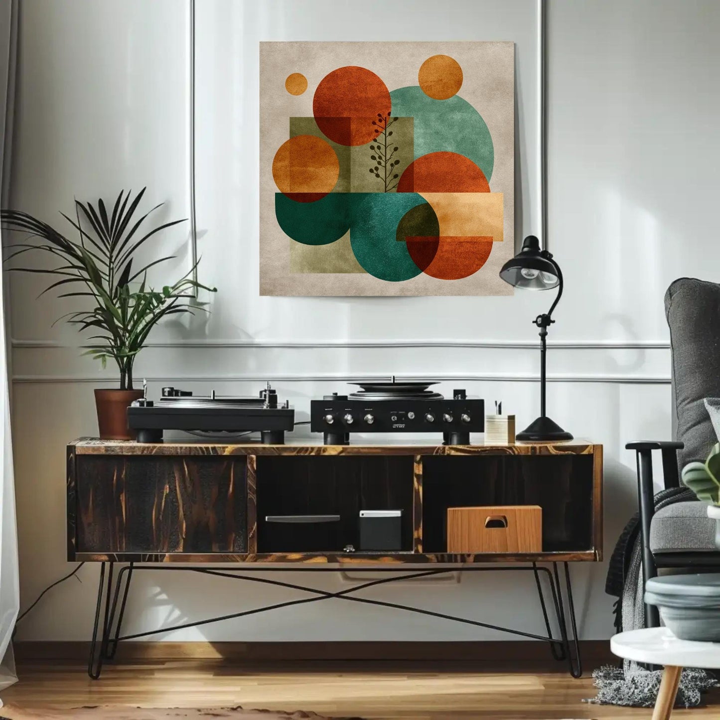 Japandi canvas wall art shown in a living room (view 3)