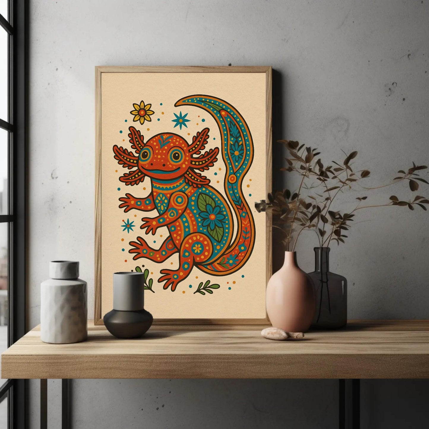 Axolotl canvas wall art, gallery-wrapped or framed (view 2)