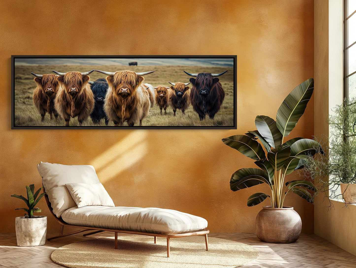 Highland Cow Canvas Print – Rustic Farmhouse Art | Ready to Hang Wall Decor - Antarmada