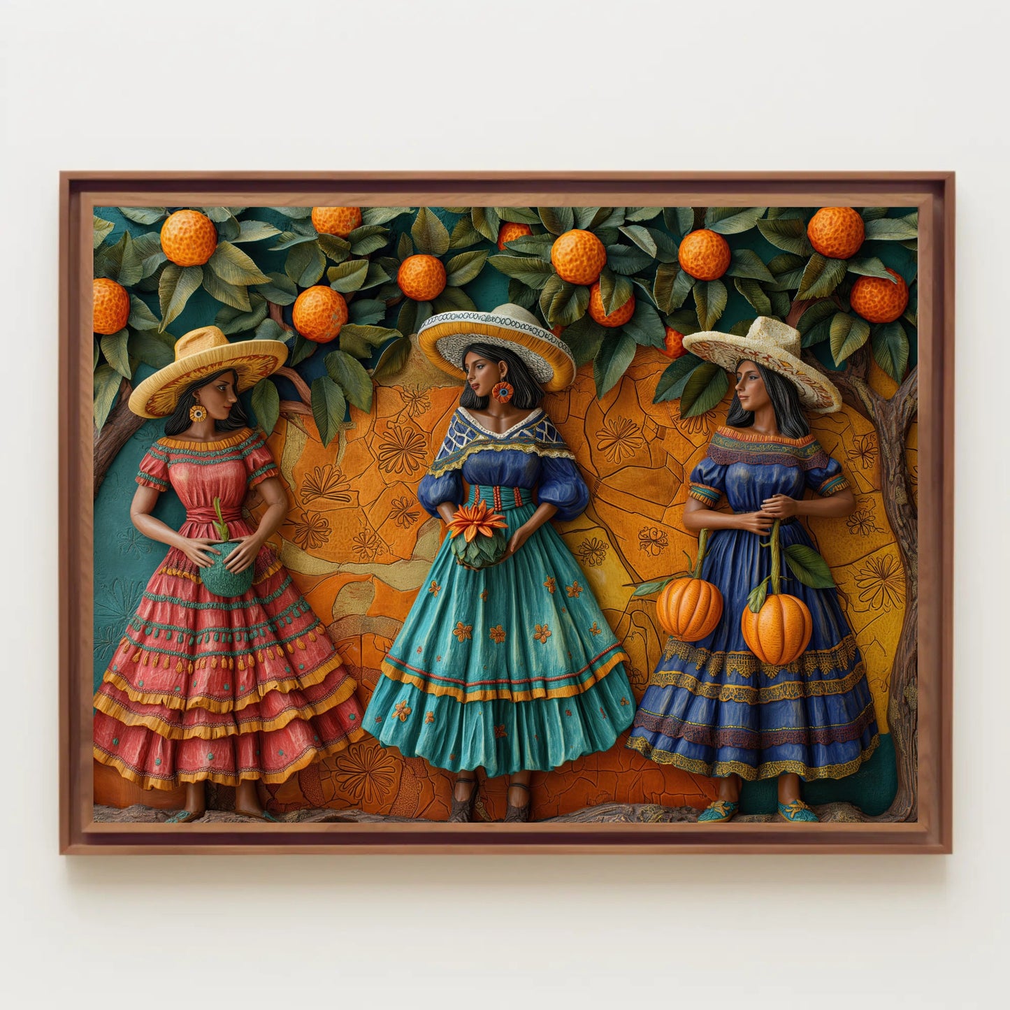Mexican 3D illusion modern Canvas Wall Decor, Mexican Culture Wall Art, Mexican Wall Decor, Colorful Mexican Art, Ready To Hang
