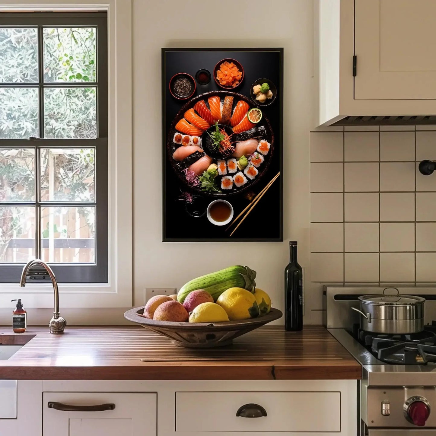 Sushi Wall Art for Japanese Restaurant, Canvas Painting, Framed Print, Modern and Asian Decor, Ready to Hang, Dining Area or Kitchen Wall Art – Canvas Print