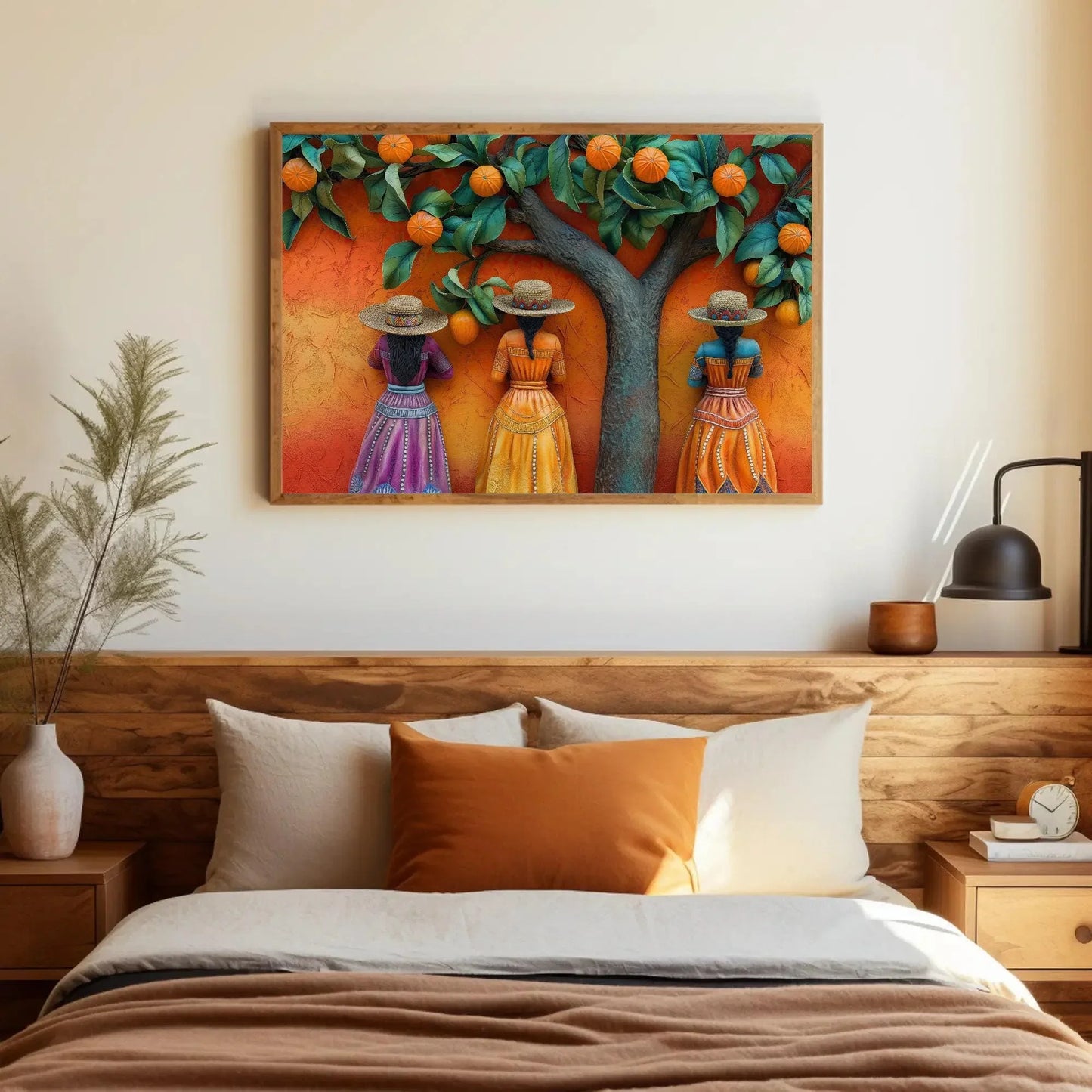 Mexican 3D illusion Wall Car Large Canvas Decor Mexico Art Mexican Woman Wall Decor Mexican Art Ready To Hang Wall Art – Canvas Print