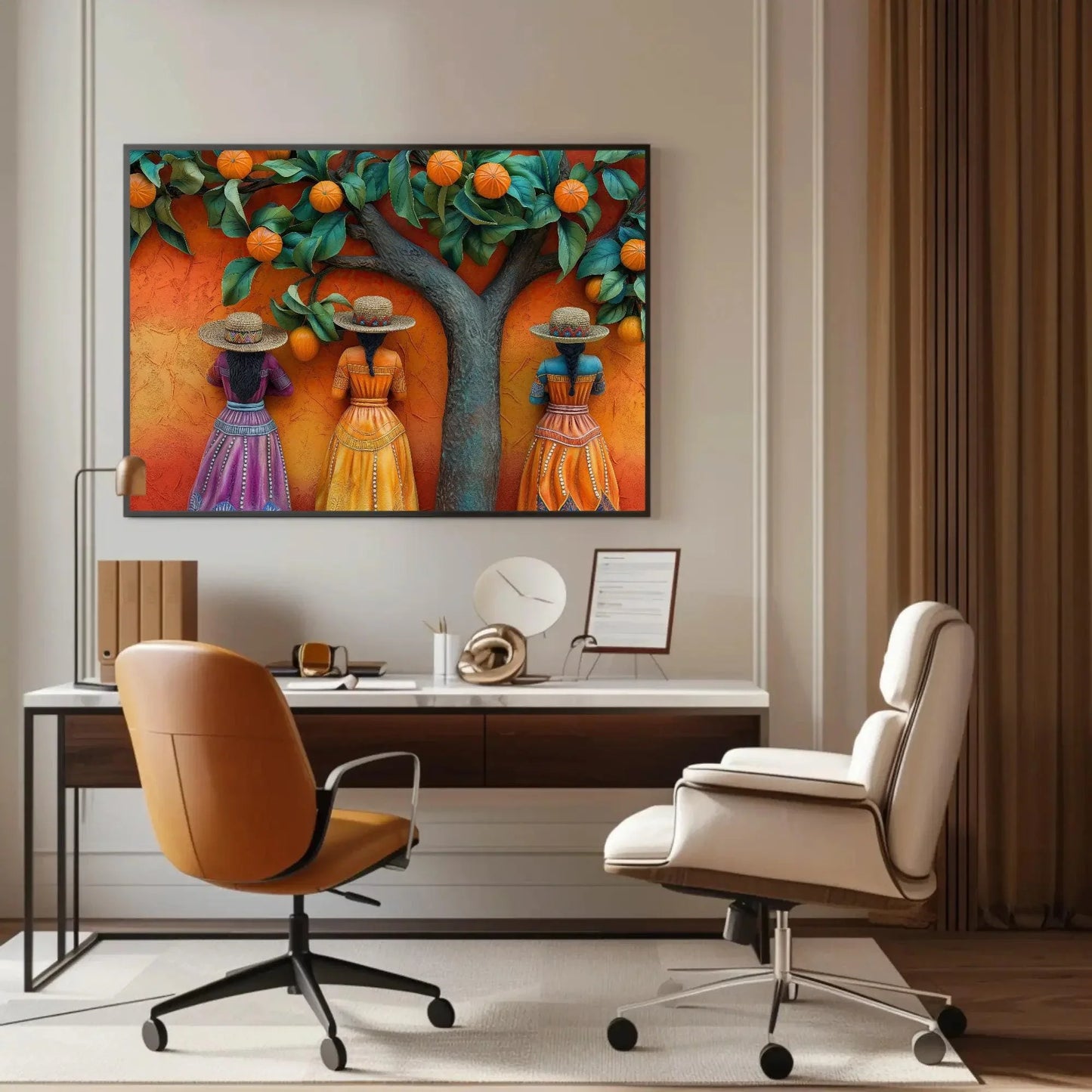 Mexican 3D illusion Wall Car Large Canvas Decor Mexico Art Mexican Woman Wall Decor Mexican Art Ready To Hang Wall Art – Canvas Print