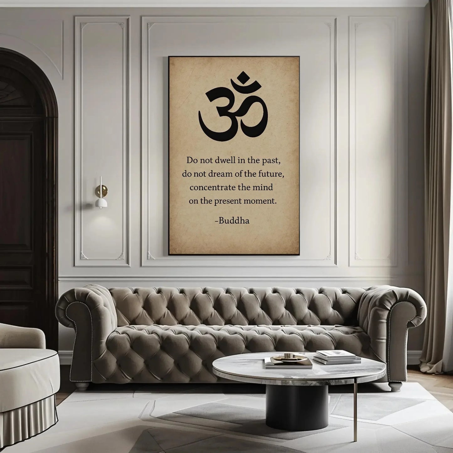Positive Buddha Life Quote Canvas Print, Extra Large Hindu-Inspired Wall Art, Motivational Yoga Decor Meditation Room, Bedroom, or Studio Wall Art – Canvas Print