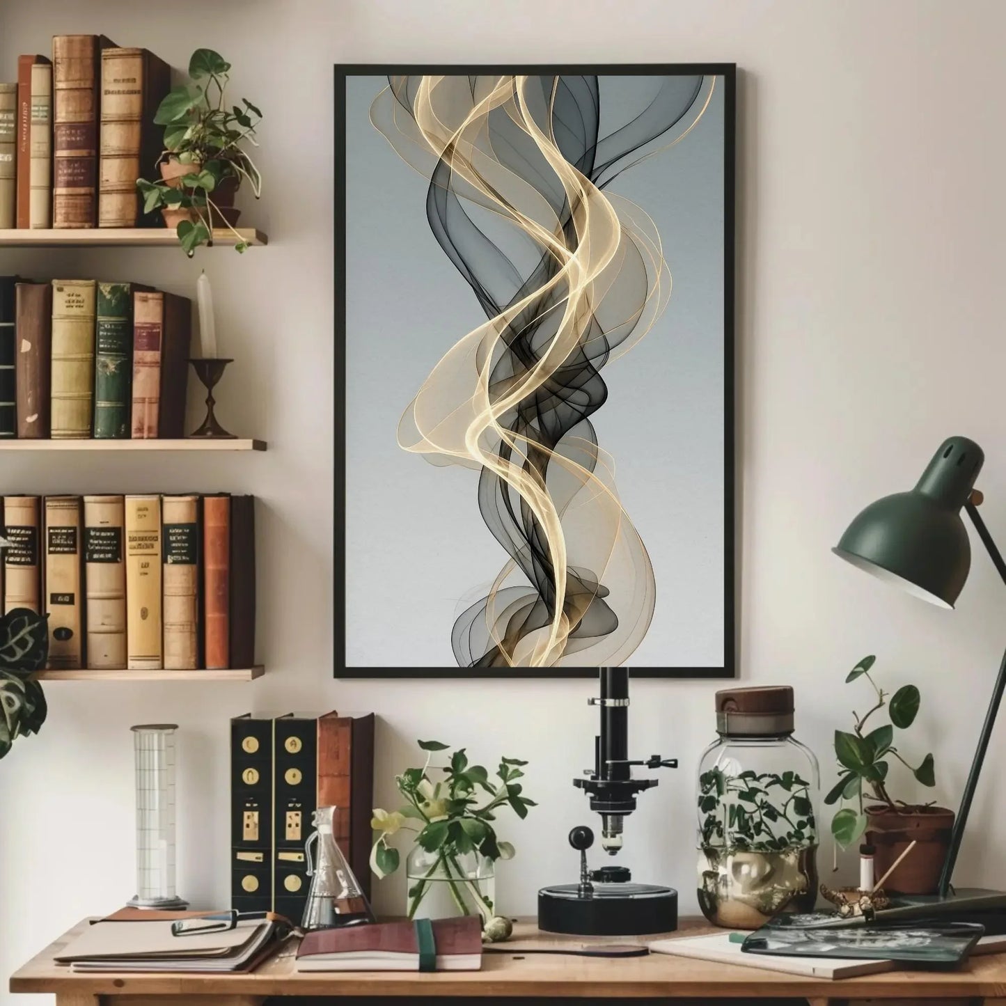 Nordic Abstract Ribbon Canvas Print, Extra Large Modern Wall Art, Minimalist Flowing Line Painting for Living Room, Bedroom, or Office Decor Wall Art – Canvas Print