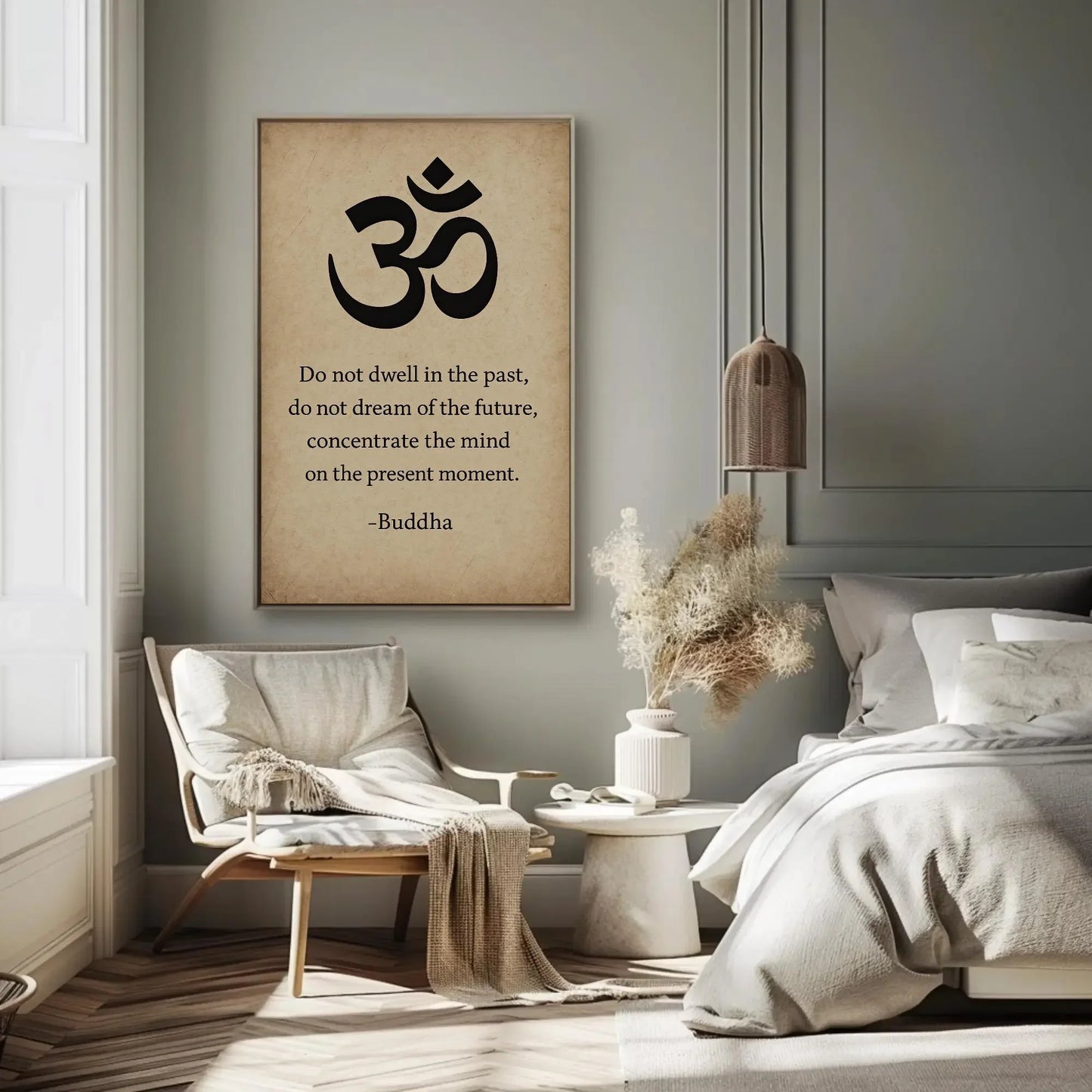 Positive Buddha Life Quote Canvas Print, Extra Large Hindu-Inspired Wall Art, Motivational Yoga Decor Meditation Room, Bedroom, or Studio Wall Art – Canvas Print