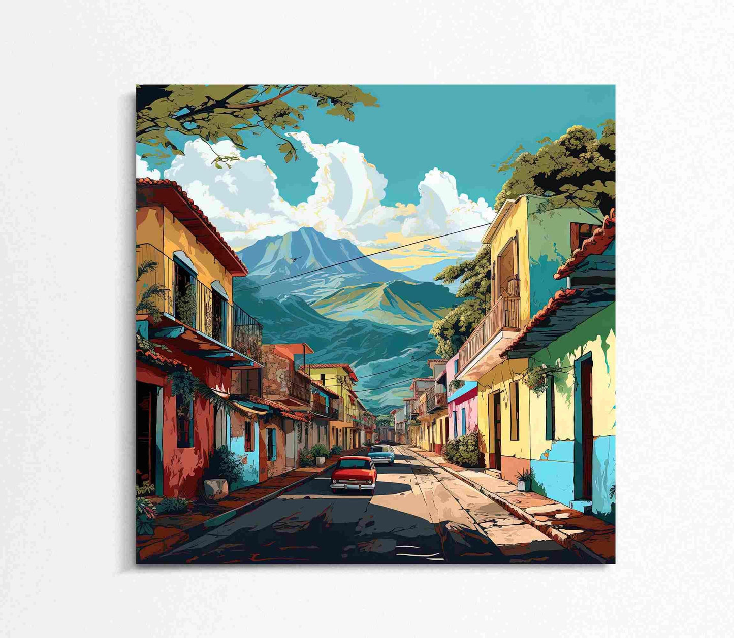 Venezuela Art Painting | Venezuelan Town | Venezuela Wall Art | Venezuela Decor Prints | Venezuela Home Decor | Venezuela Canvas Prints Wall Art – Canvas Print