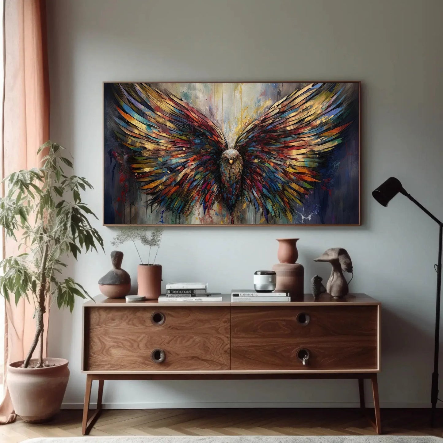 Eagle Wings Colorful Print, Eagle Wings, Wings, Eagle Wings, Abstract Wall Art, Eagle Wings Painting, Large Wall Decor, Ready To Hang Wall Art – Canvas Print