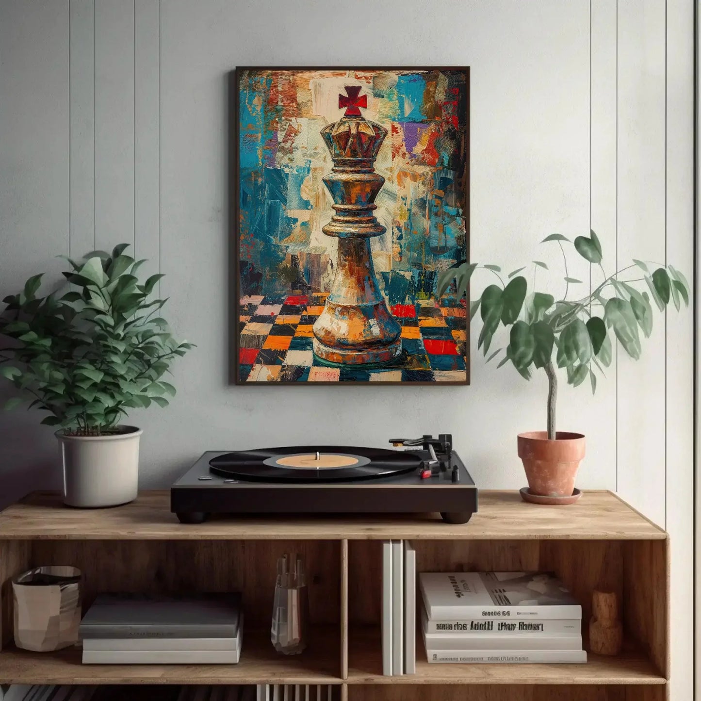 Chess King Canvas Wall Art - Poster Chess Background Painting - Checkmate King Gift for Chess Lovers Wall Art – Canvas Print