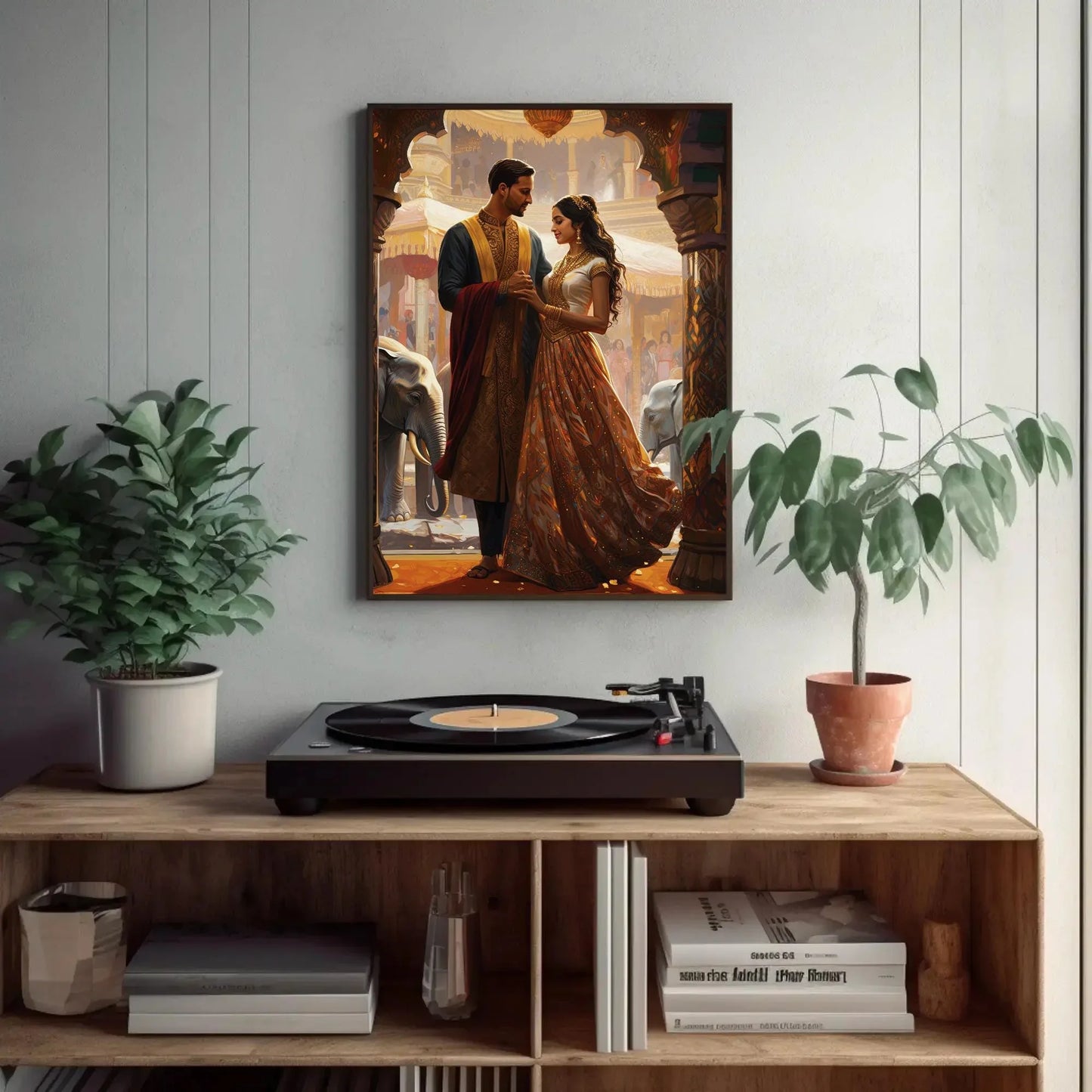 Indian Marriage Indian Couple Wall Art | Extra-large Wall Art | Desi Art | South Asian Art I Indian Art | Indian Couple Gift | Antarmada Art Wall Art – Canvas Print