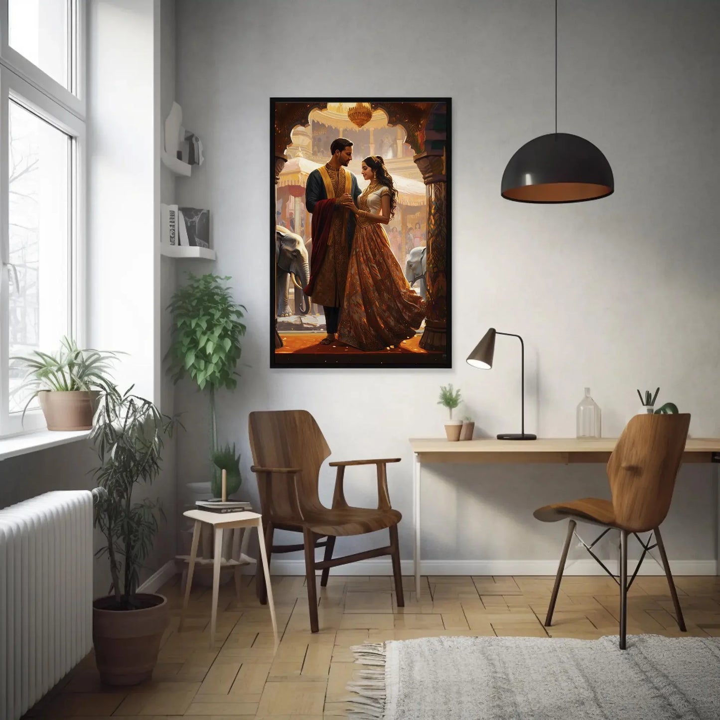 Indian Marriage Indian Couple Wall Art | Extra-large Wall Art | Desi Art | South Asian Art I Indian Art | Indian Couple Gift | Antarmada Art Wall Art – Canvas Print