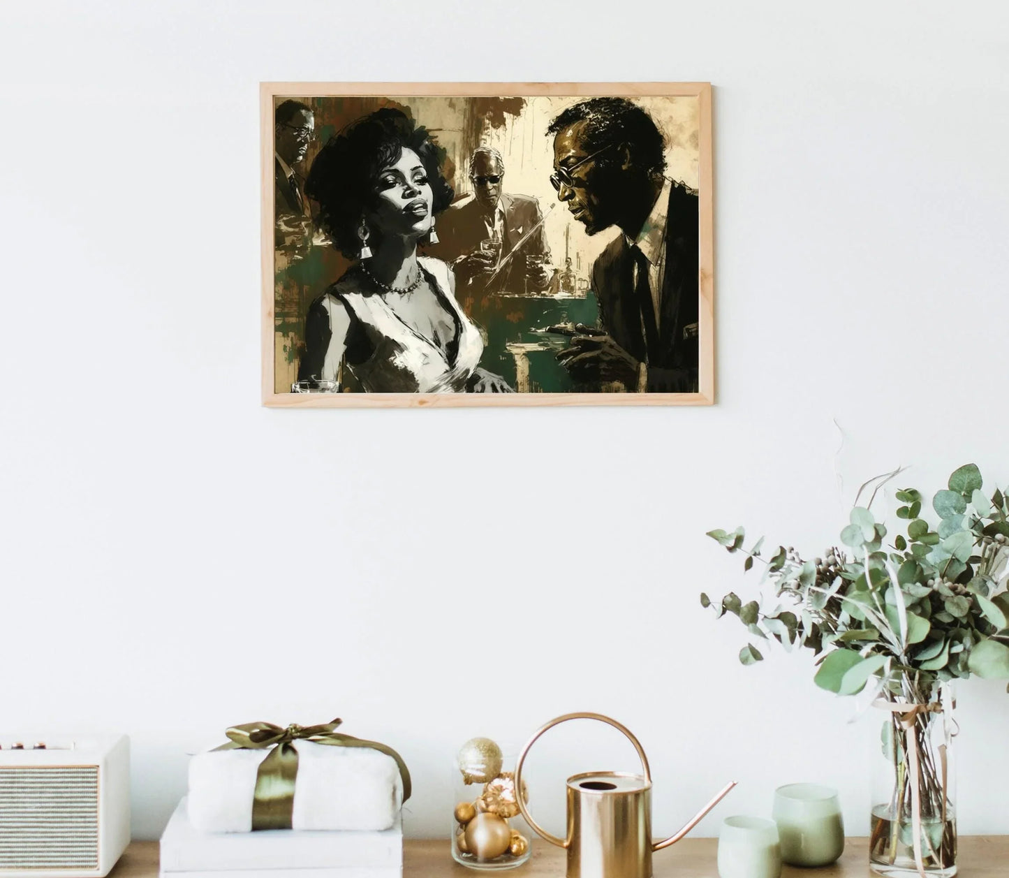African Wall Art - Abstract Wall Art - African Women Art - Jazz Canvas Art - Framed Canvas - Black Art - African American Art, Abstract art Wall Art – Canvas Print