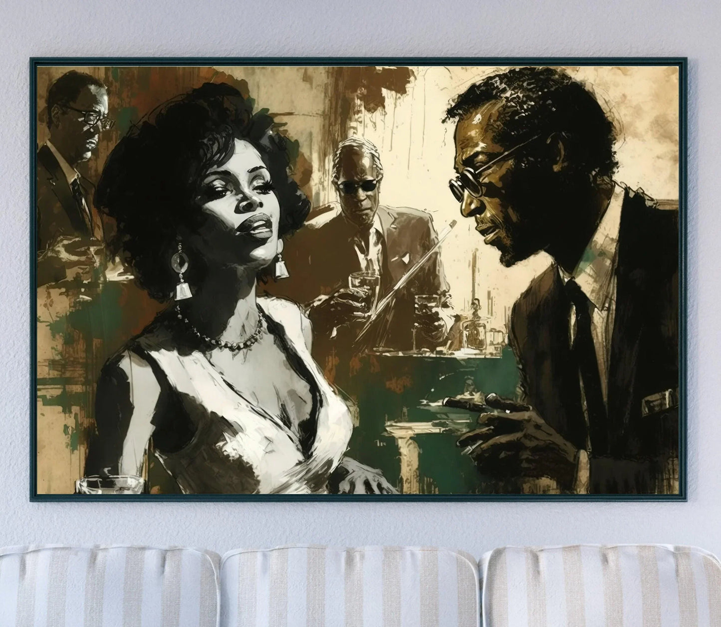 African Wall Art - Abstract Wall Art - African Women Art - Jazz Canvas Art - Framed Canvas - Black Art - African American Art, Abstract art Wall Art – Canvas Print