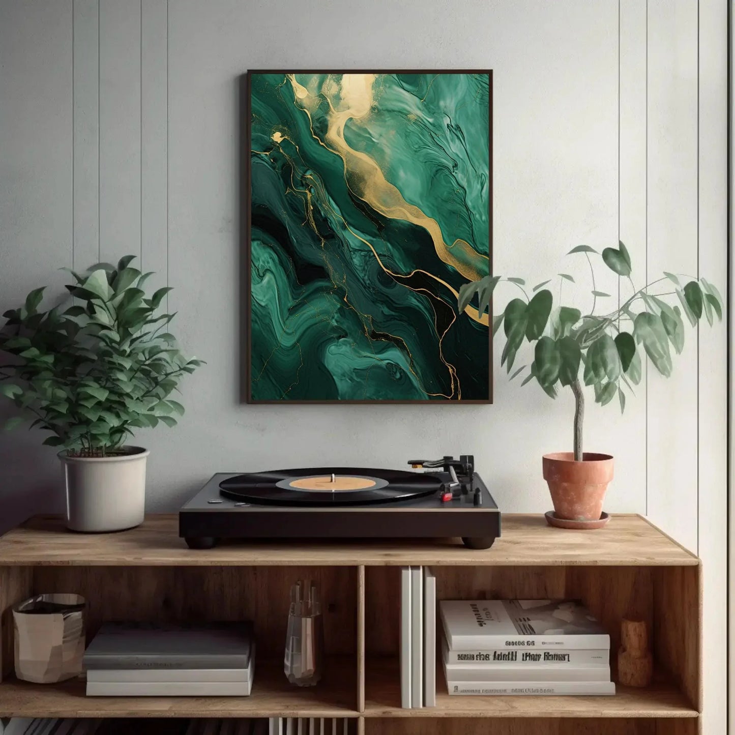 Green Gold Marble Large Canvas Wall Art, Abstract Emerald Green And Gold Marble Wall Decor, Emerald Abstract, Modern Artwork, Ready To Hang Wall Art – Canvas Print