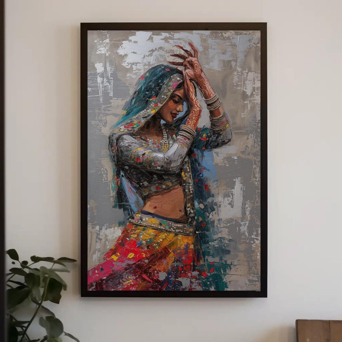 Rajasthani Woman Canvas Print - Indian Woman Art - Indian Painting for Wall Decor Ready to Hang - Housewarming Gift - Living Room Art Gift Wall Art – Canvas Print