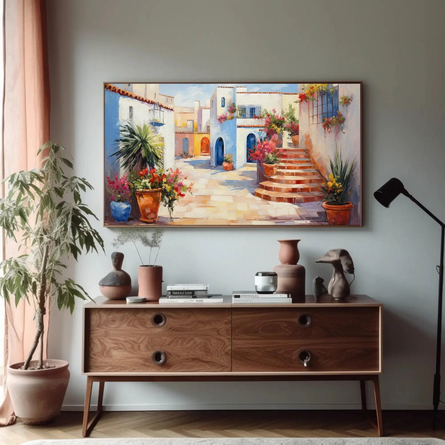Hermosillo Mexican Beautiful Street Painting, Mexican Living Room Decor, Mexican Home Decor, Mexico Canvas Wall Art, Framed Print Wall Art – Canvas Print