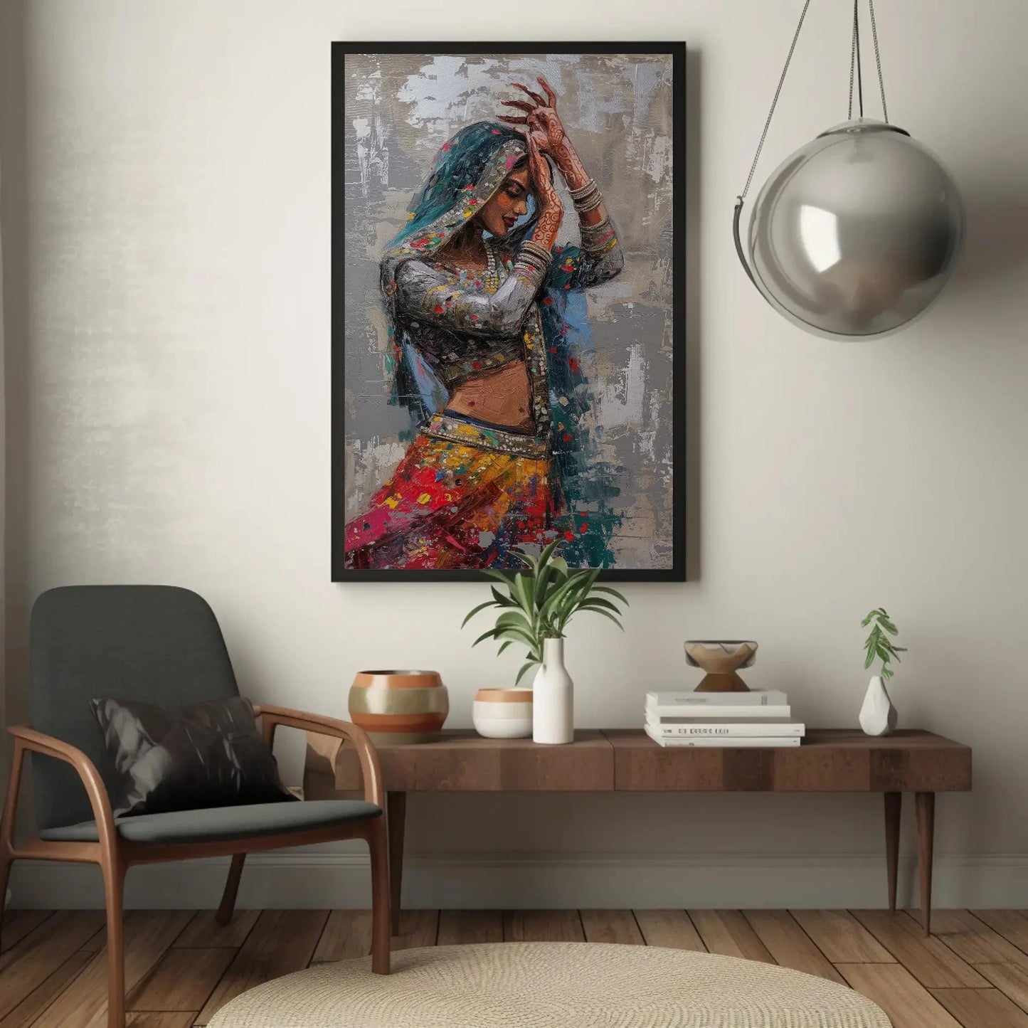 Rajasthani Woman Canvas Print - Indian Woman Art - Indian Painting for Wall Decor Ready to Hang - Housewarming Gift - Living Room Art Gift Wall Art – Canvas Print