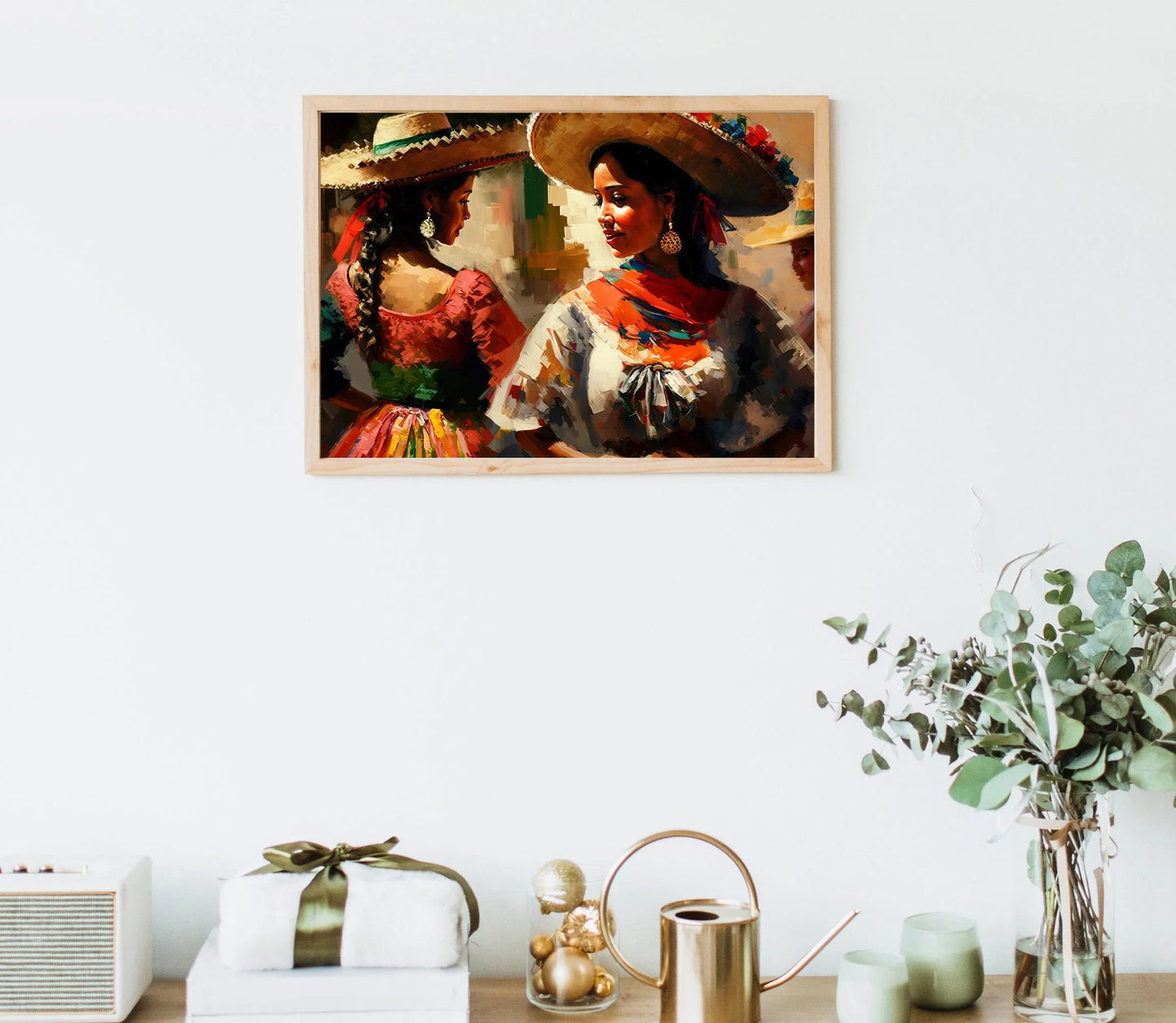 Mexican Woman Dancing at Festival - Original Painting - Mexican Art - Mexican Home Decor - Mexican Wall Art - Mexican Gift Wall Art – Canvas Print