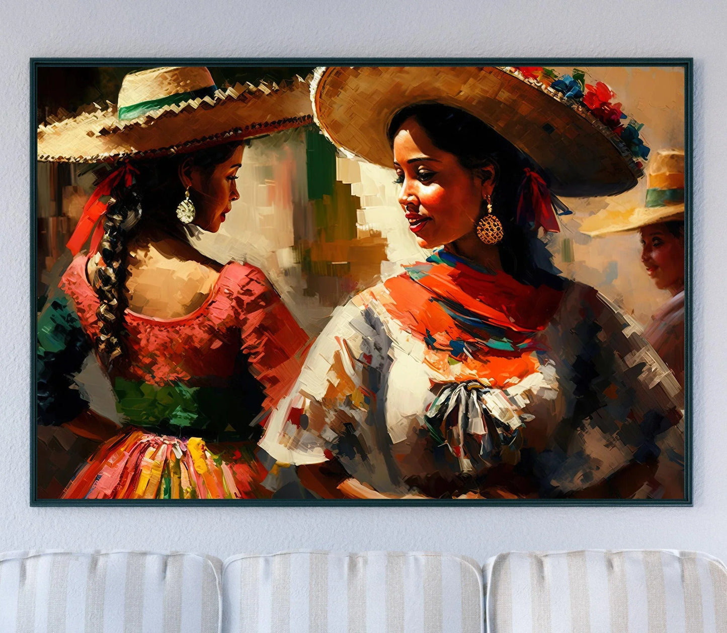 Mexican Woman Dancing at Festival - Original Painting - Mexican Art - Mexican Home Decor - Mexican Wall Art - Mexican Gift Wall Art – Canvas Print