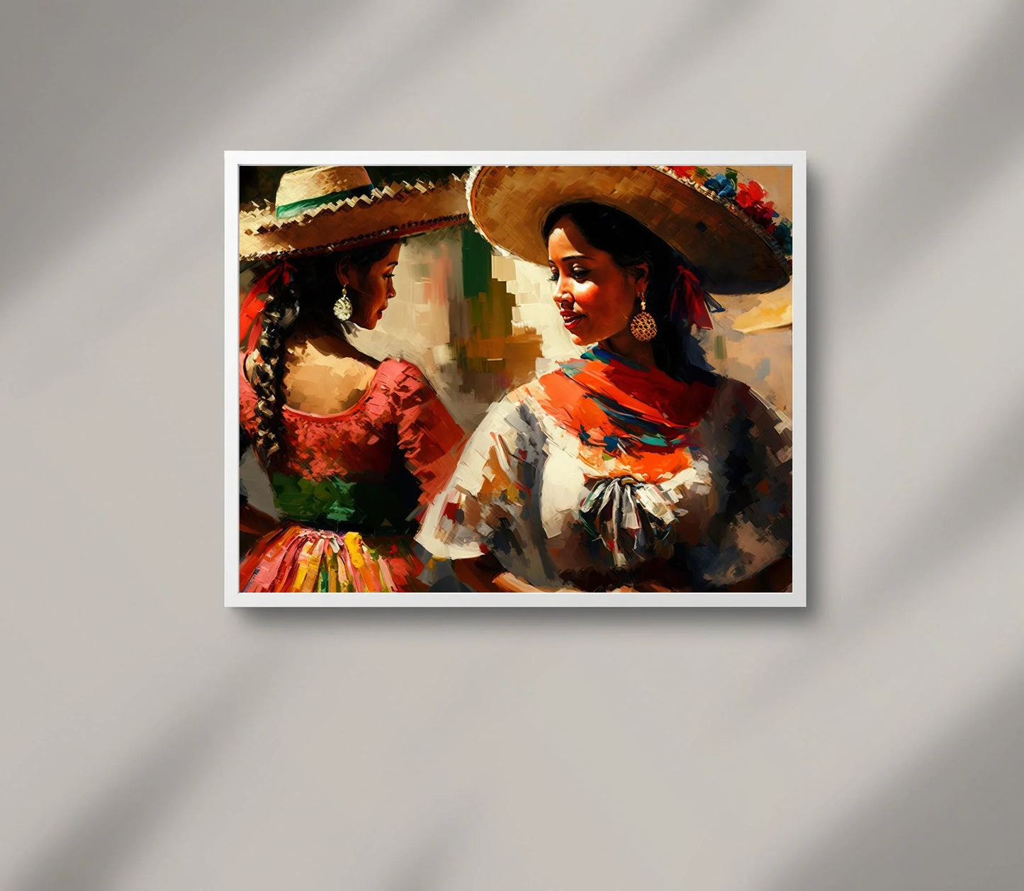Mexican Woman Dancing at Festival - Original Painting - Mexican Art - Mexican Home Decor - Mexican Wall Art - Mexican Gift Wall Art – Canvas Print