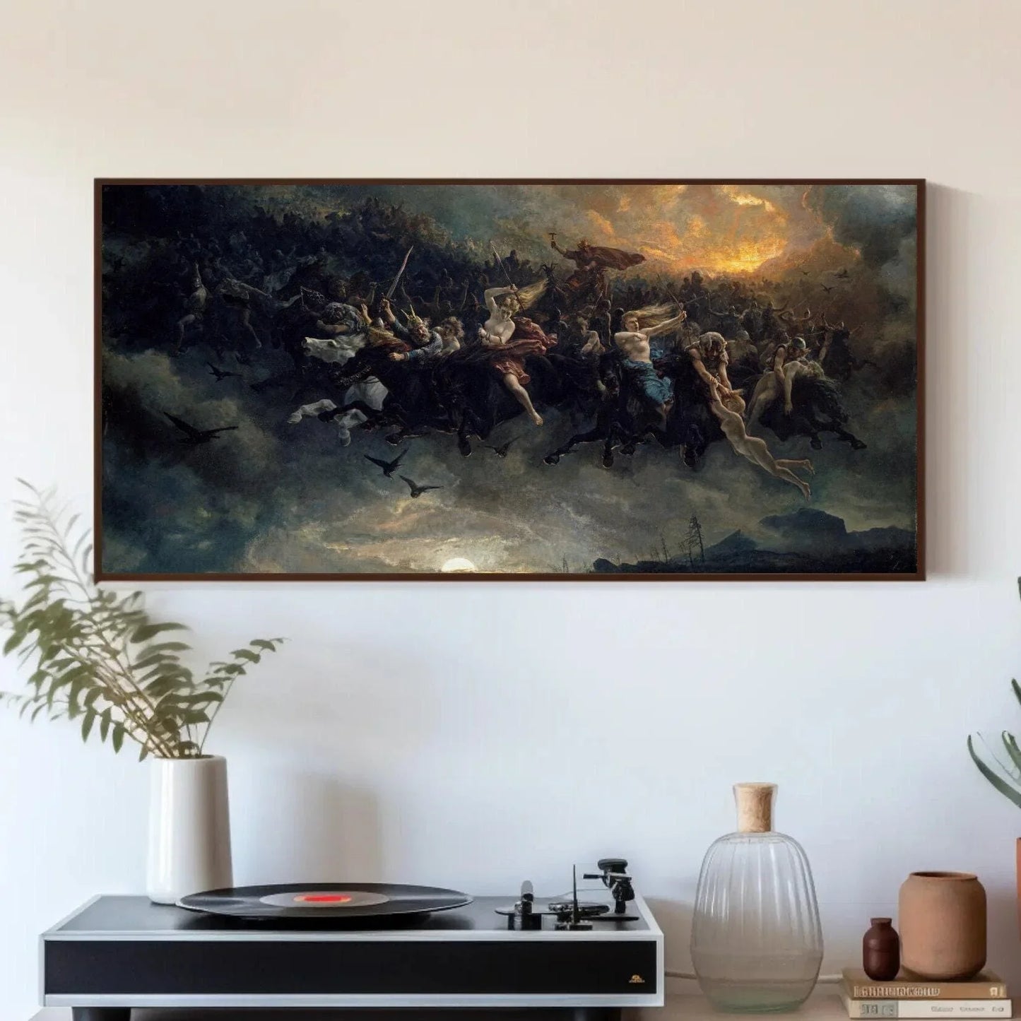 High Quality Print The Wild Hunt Of Odin, Western Wall Decor, The Wild Hunt Of Odin Large Canvas Decor, Norse Mythology Art, Ready To Hang Wall Art – Canvas Print