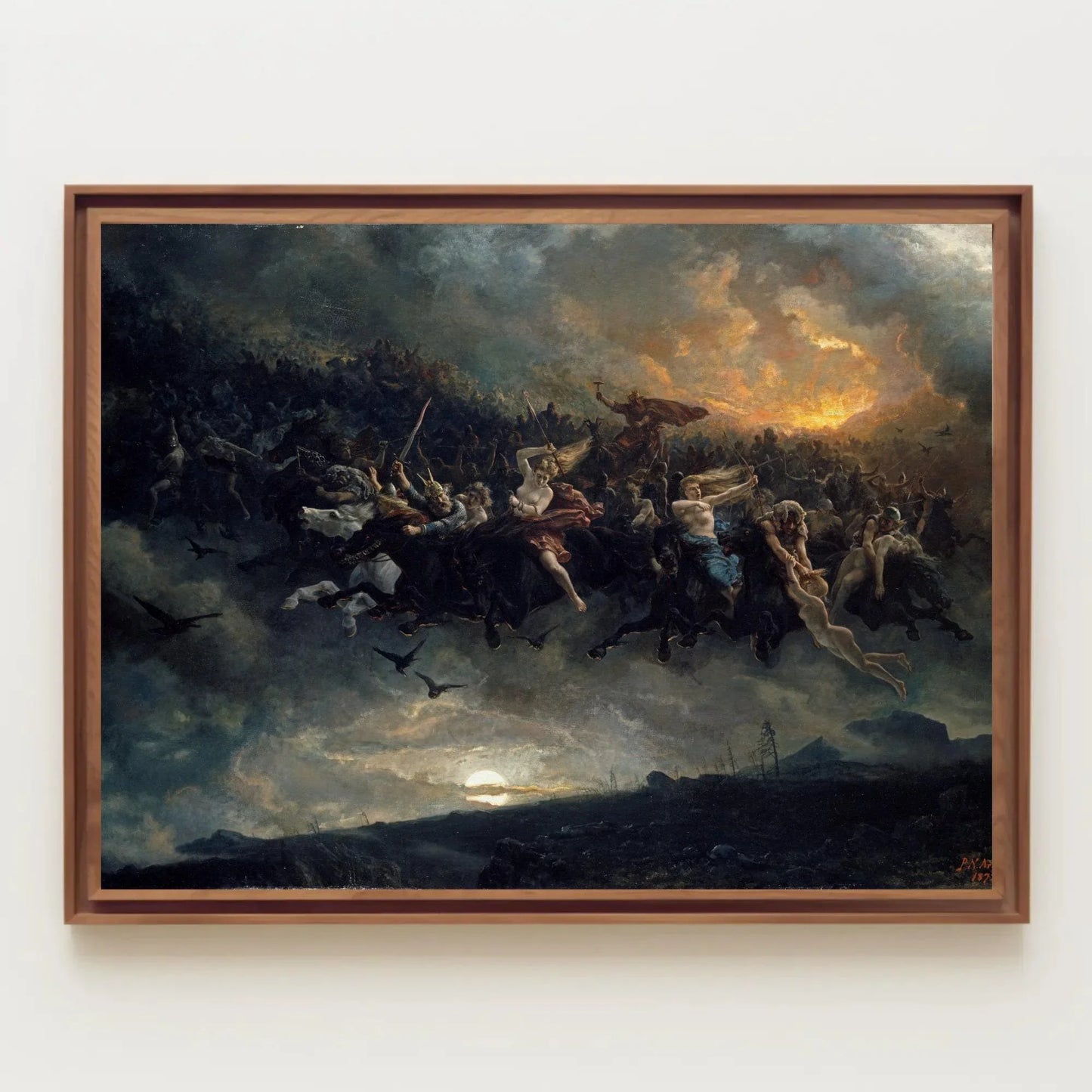 High Quality Print The Wild Hunt Of Odin, Western Wall Decor, The Wild Hunt Of Odin Large Canvas Decor, Norse Mythology Art, Ready To Hang Wall Art – Canvas Print