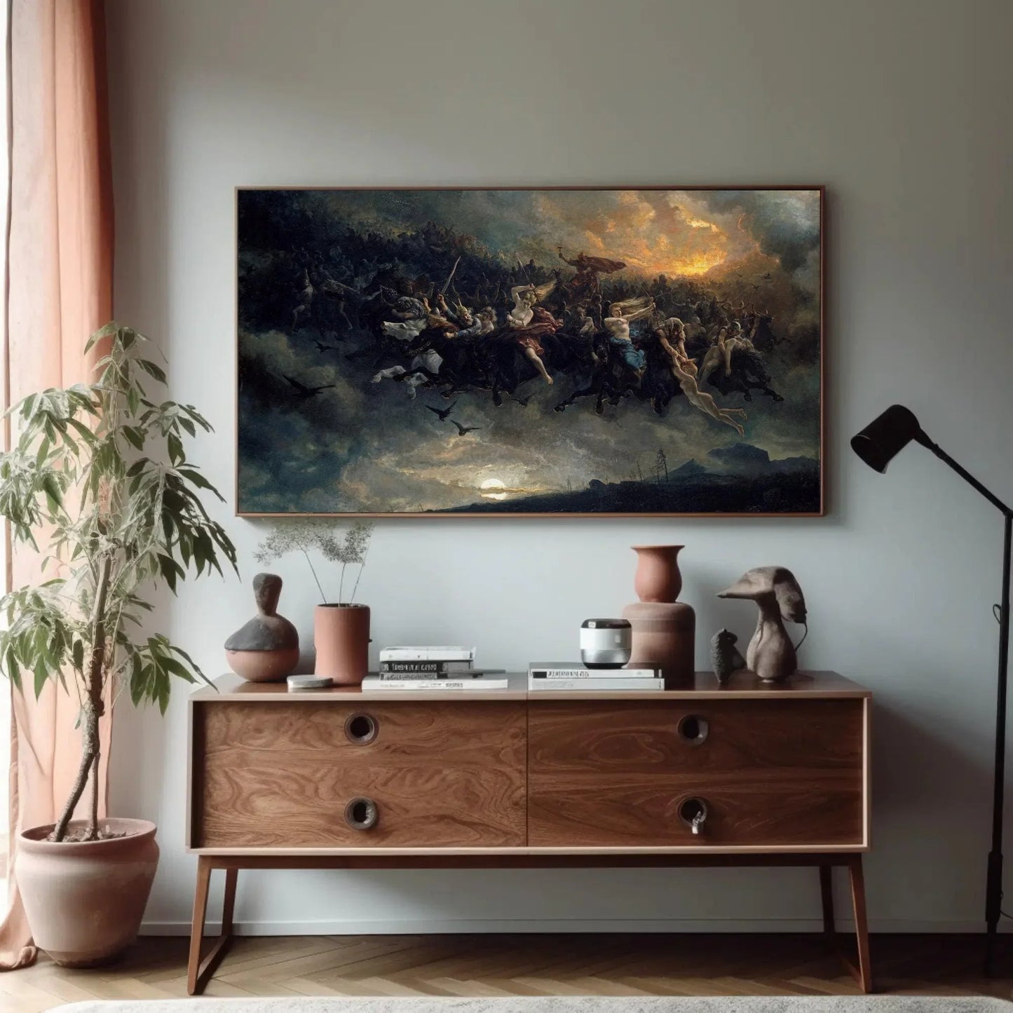 High Quality Print The Wild Hunt Of Odin, Western Wall Decor, The Wild Hunt Of Odin Large Canvas Decor, Norse Mythology Art, Ready To Hang Wall Art – Canvas Print