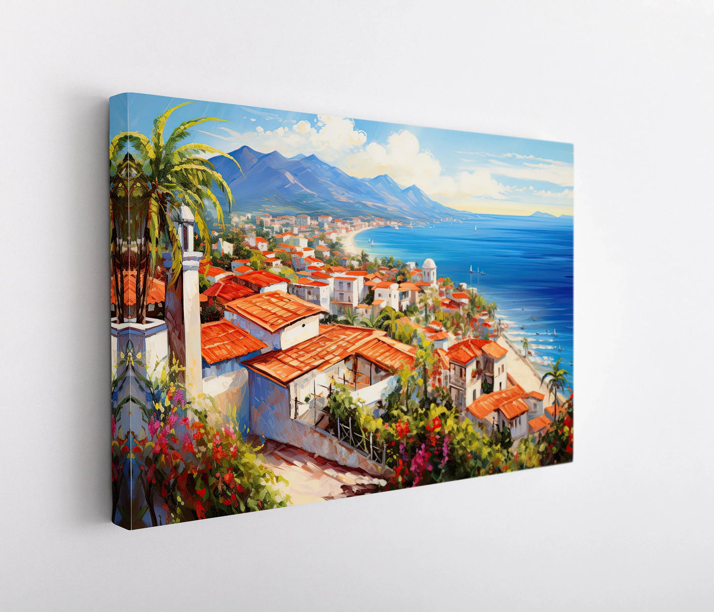 Puerto Vallarta Wall Art, Puerto Vallarta Poster, Mexican Painting, Puerto Vallarta Print, Mexico Travel Art, Mexican Gift, Canvas Print Wall Art – Canvas Print