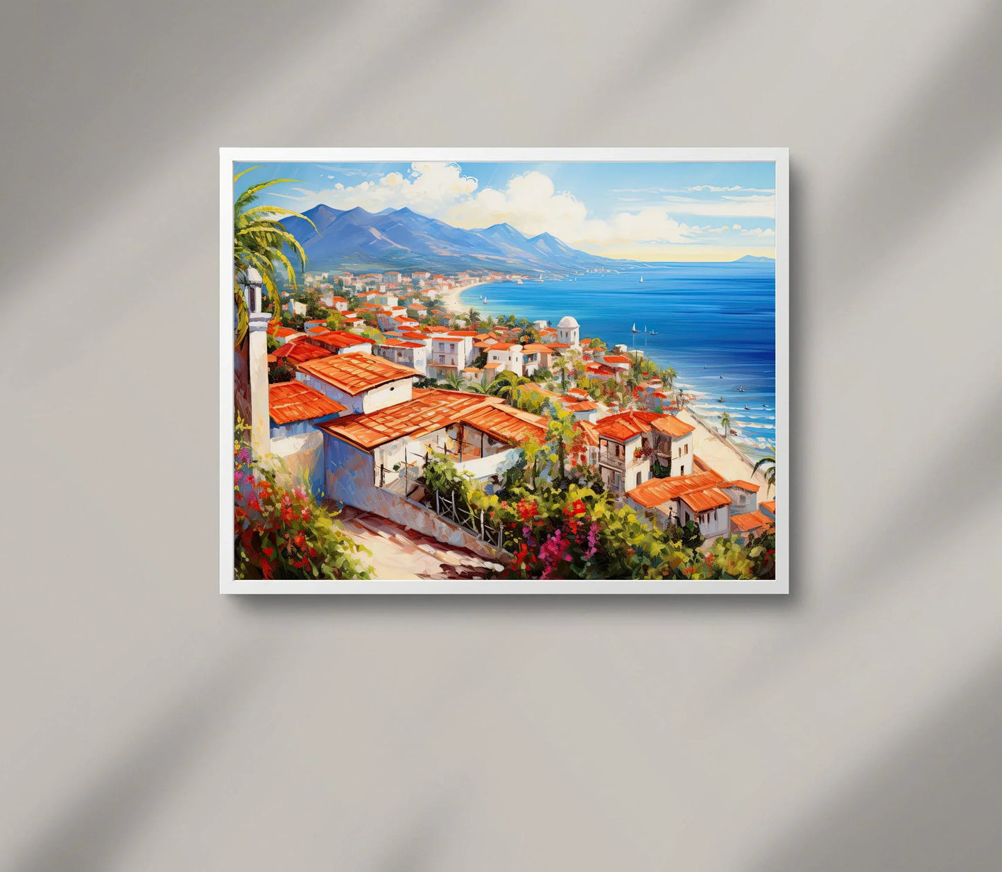 Puerto Vallarta Wall Art, Puerto Vallarta Poster, Mexican Painting, Puerto Vallarta Print, Mexico Travel Art, Mexican Gift, Canvas Print Wall Art – Canvas Print