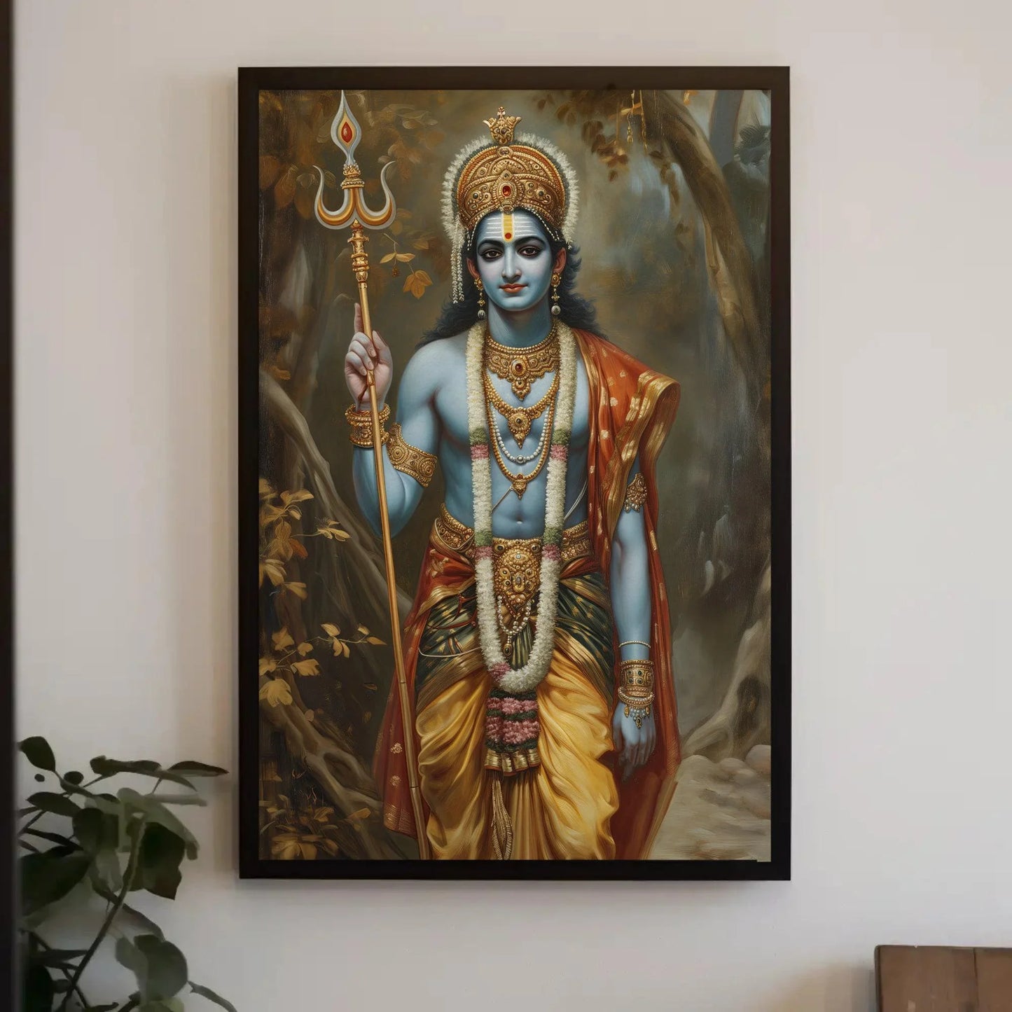 Shree Ram Canvas Print, Hindu Vedic Art featuring Lord Rama, Ramayana Indian God Print Indian Wall Decor, Ready to Hang Wall Art – Canvas Print