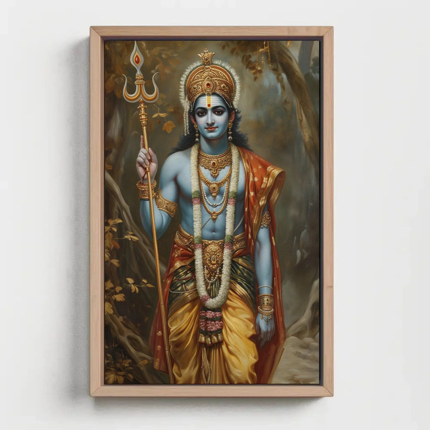 Shree Ram Canvas Print, Hindu Vedic Art featuring Lord Rama, Ramayana Indian God Print Indian Wall Decor, Ready to Hang Wall Art – Canvas Print