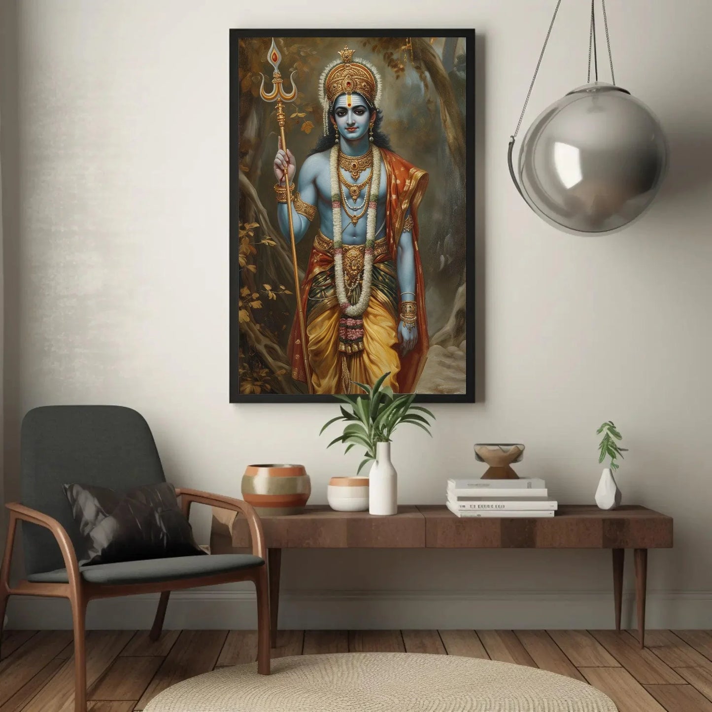 Shree Ram Canvas Print, Hindu Vedic Art featuring Lord Rama, Ramayana Indian God Print Indian Wall Decor, Ready to Hang Wall Art – Canvas Print