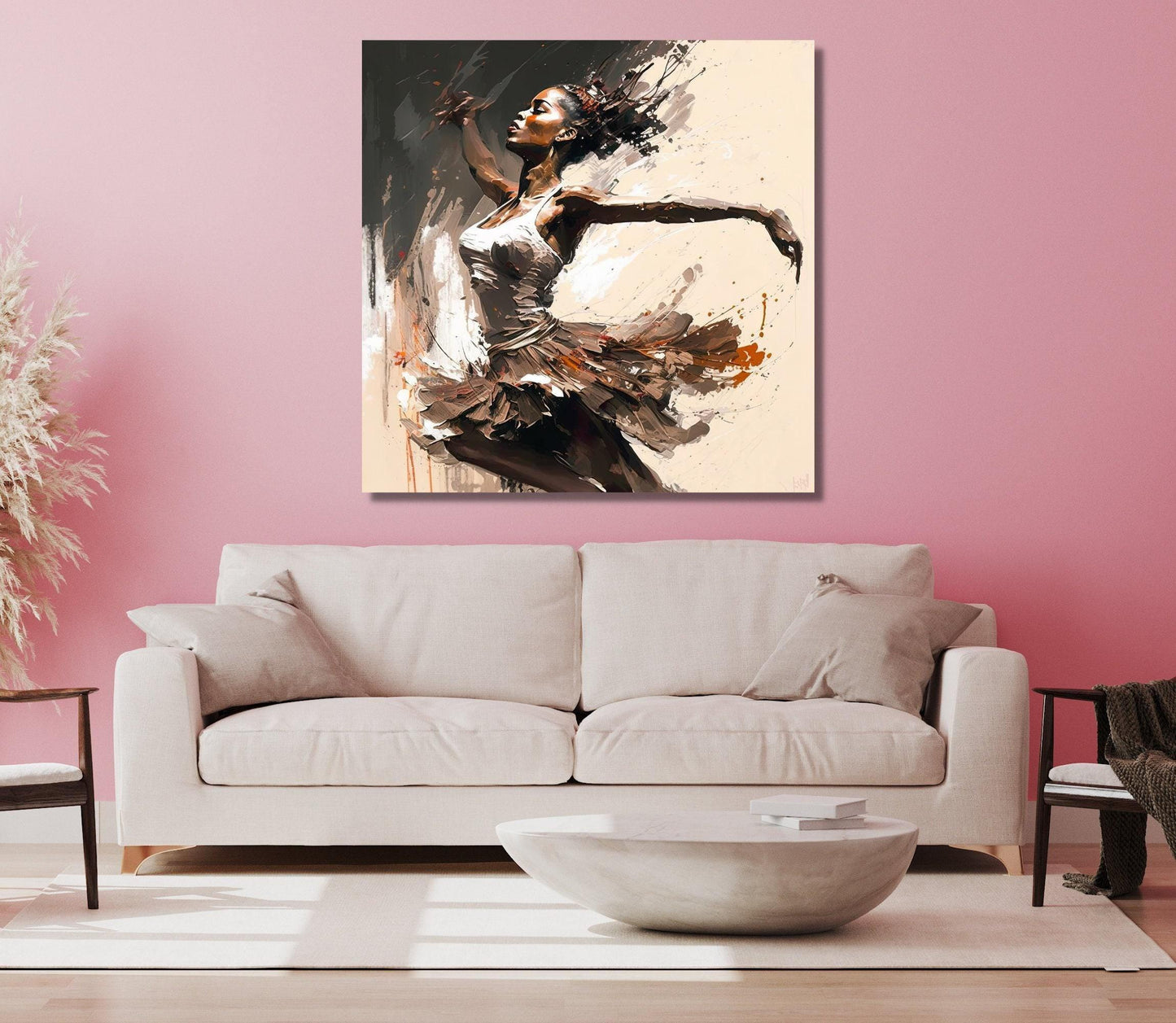 Black Ballerina Art Print, Black art, African American Woman Dancer, Wall Art on Canvas, Black girl art canvas, Black Woman Art, Black Art Wall Art – Canvas Print