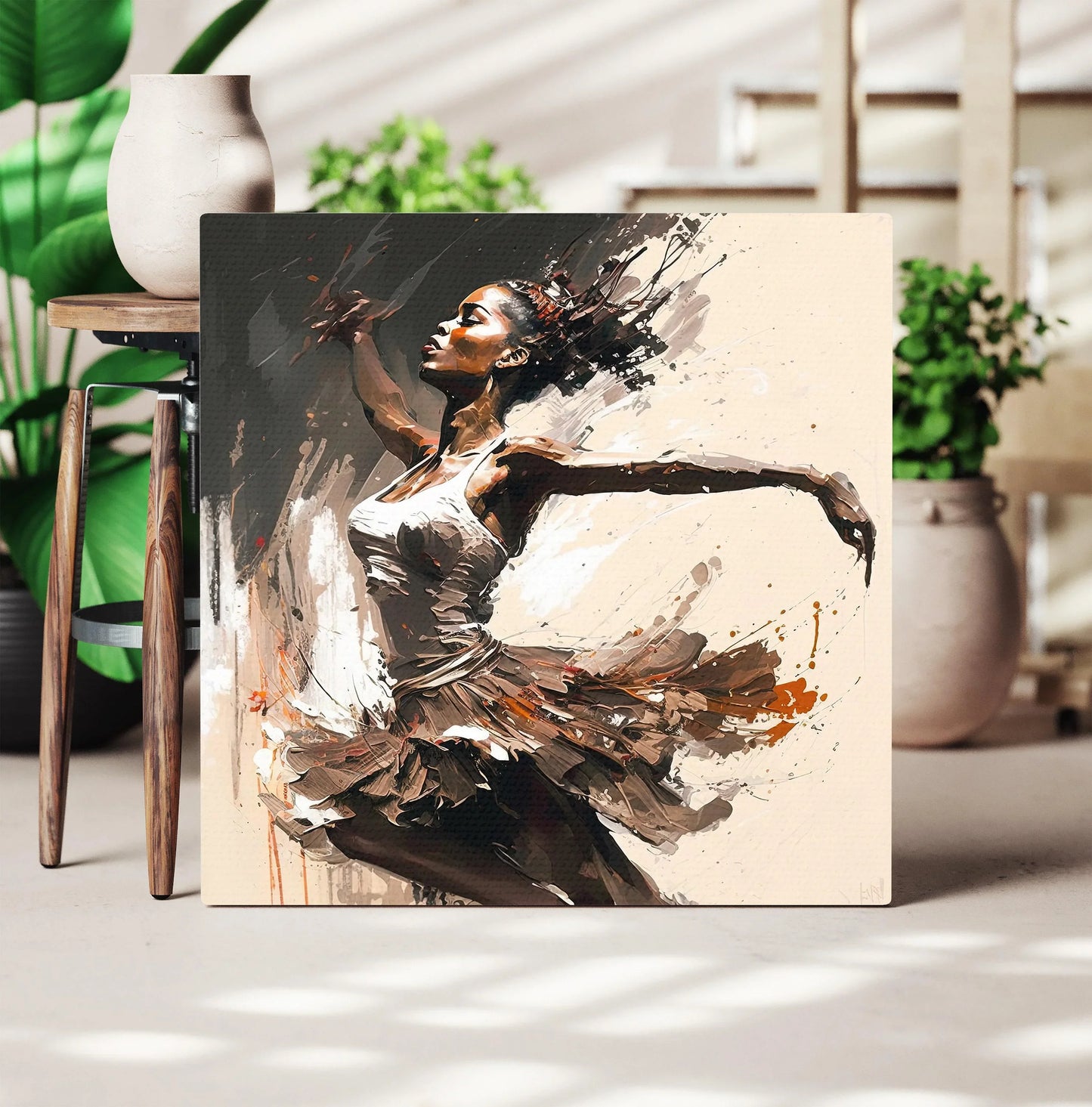 Black Ballerina Art Print, Black art, African American Woman Dancer, Wall Art on Canvas, Black girl art canvas, Black Woman Art, Black Art Wall Art – Canvas Print