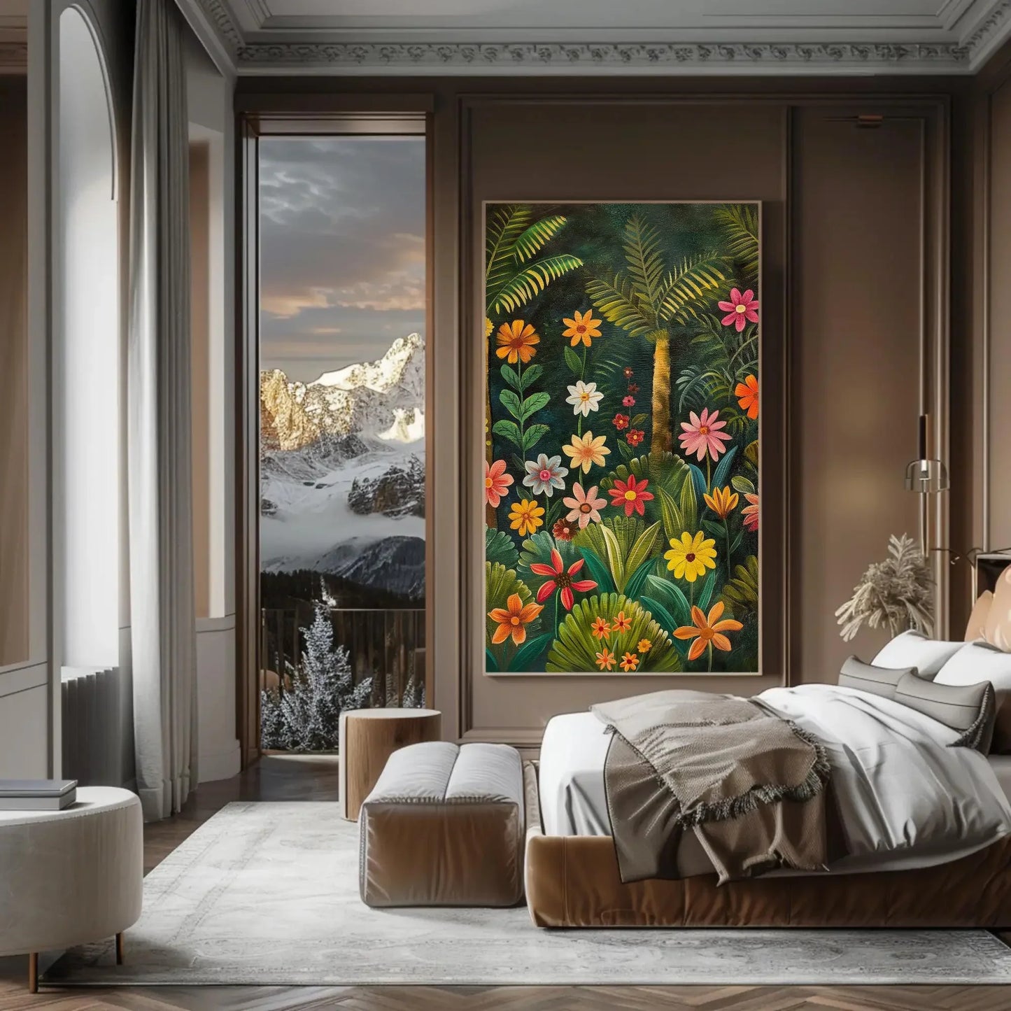 Stunning Tropical Forest with Vibrant Flowers Canvas Print, Framed Wall Art, Nature Inspired Home Decor, Large Ready to Hang Artwork Wall Art – Canvas Print