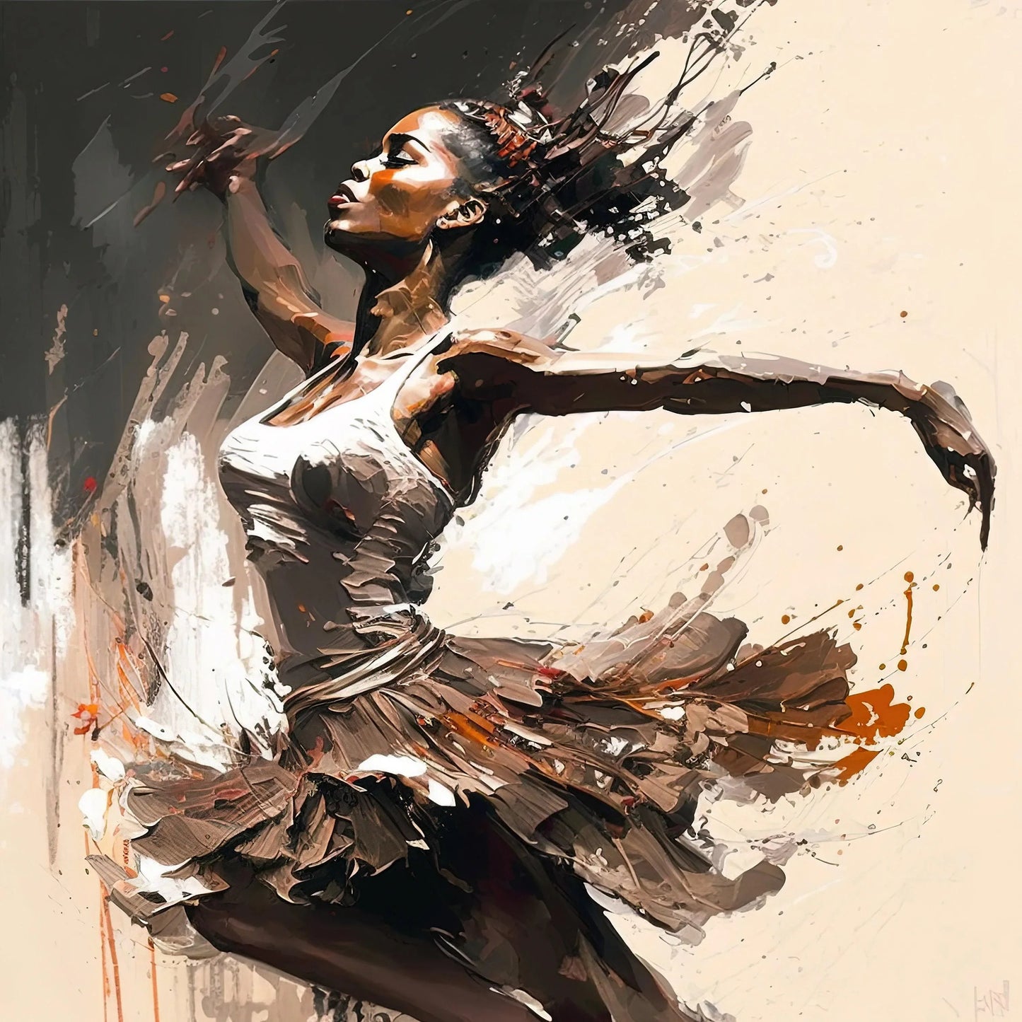 Black Ballerina Art Print, Black art, African American Woman Dancer, Wall Art on Canvas, Black girl art canvas, Black Woman Art, Black Art Wall Art – Canvas Print
