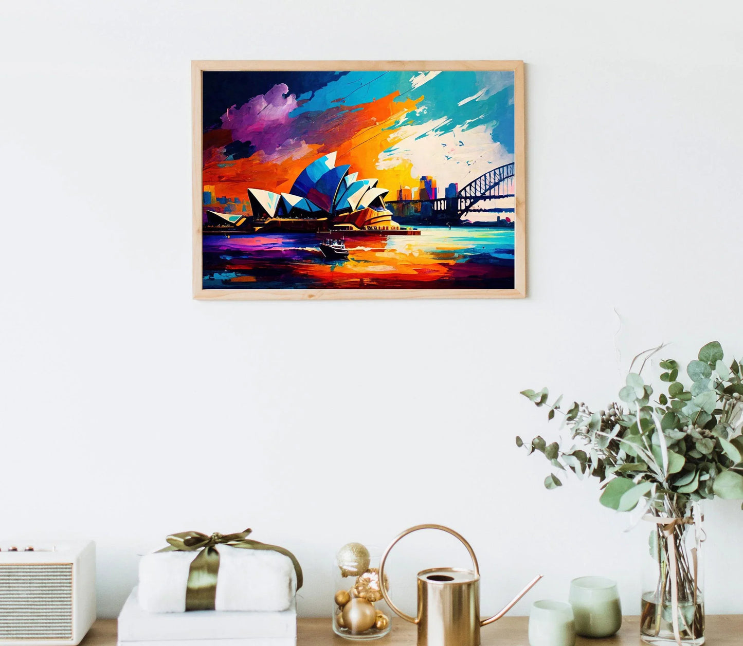Sydney Print, Sydney Skyline, Oil Painting Canvas Wall Art, Sydney travel print, Sydney painting, Opera House Poster, Sydney Wall Art Wall Art – Canvas Print