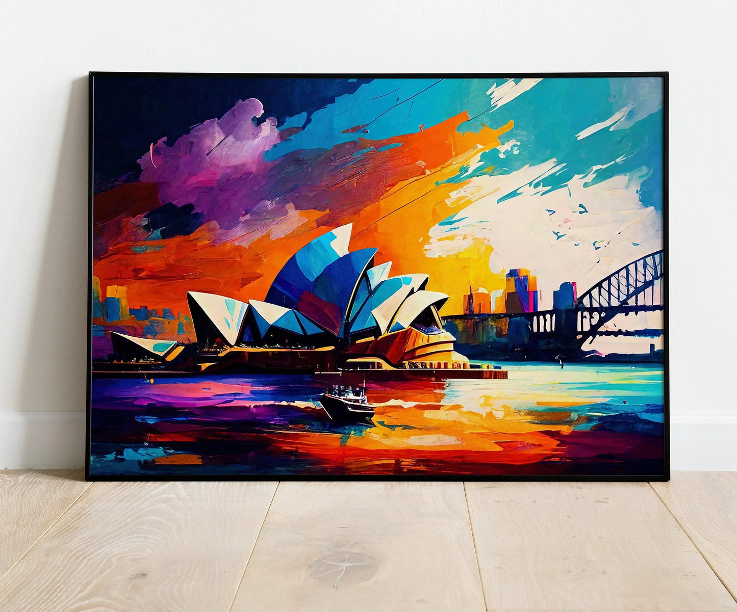 Sydney Print, Sydney Skyline, Oil Painting Canvas Wall Art, Sydney travel print, Sydney painting, Opera House Poster, Sydney Wall Art Wall Art – Canvas Print