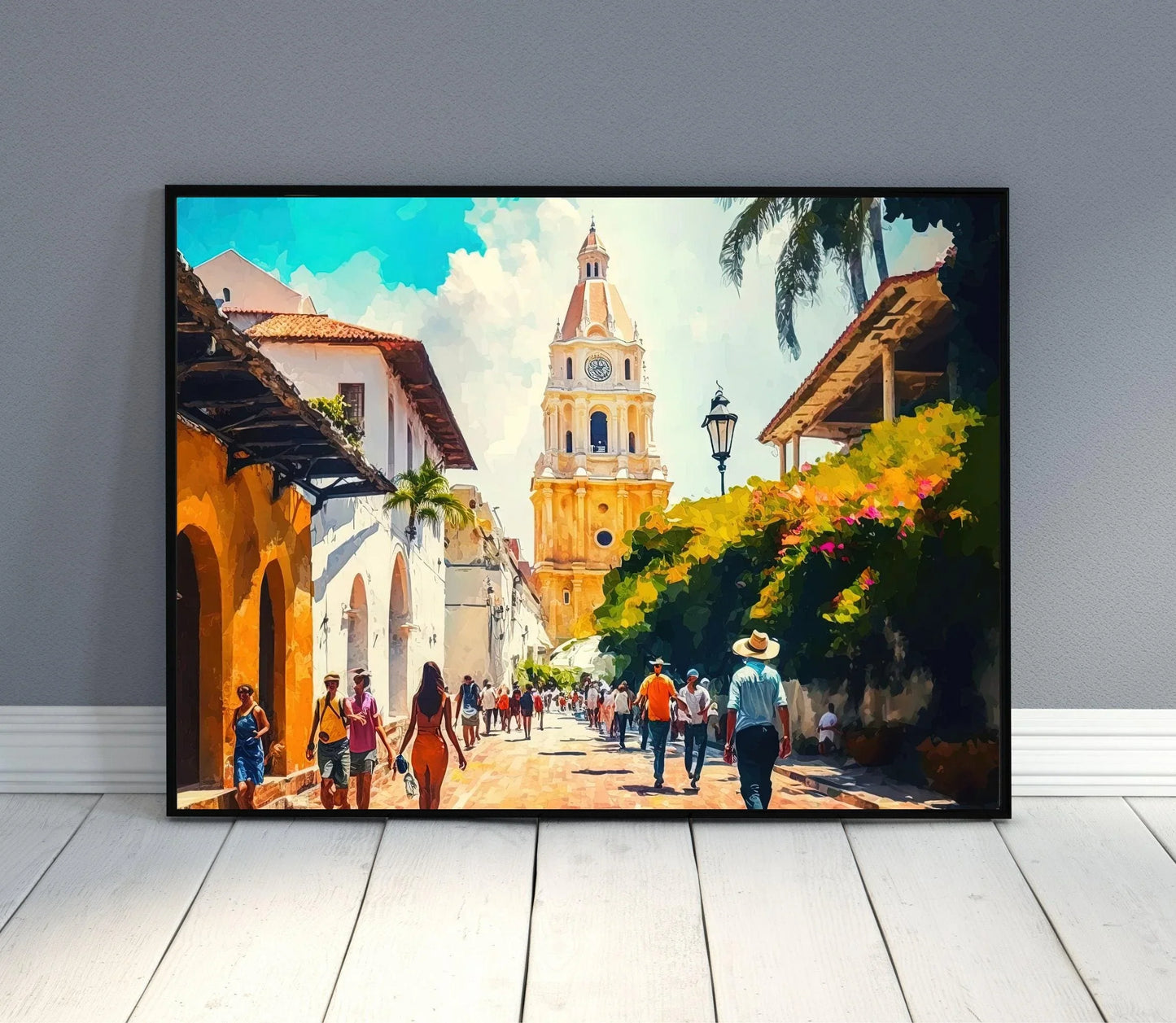 Cartagena Oil Painting, Colombia Canvas Wall Art, Colombia Print, Colombia Art Print, Colombia Wall Art, Colombia Gift, Colombia Art Wall Art – Canvas Print