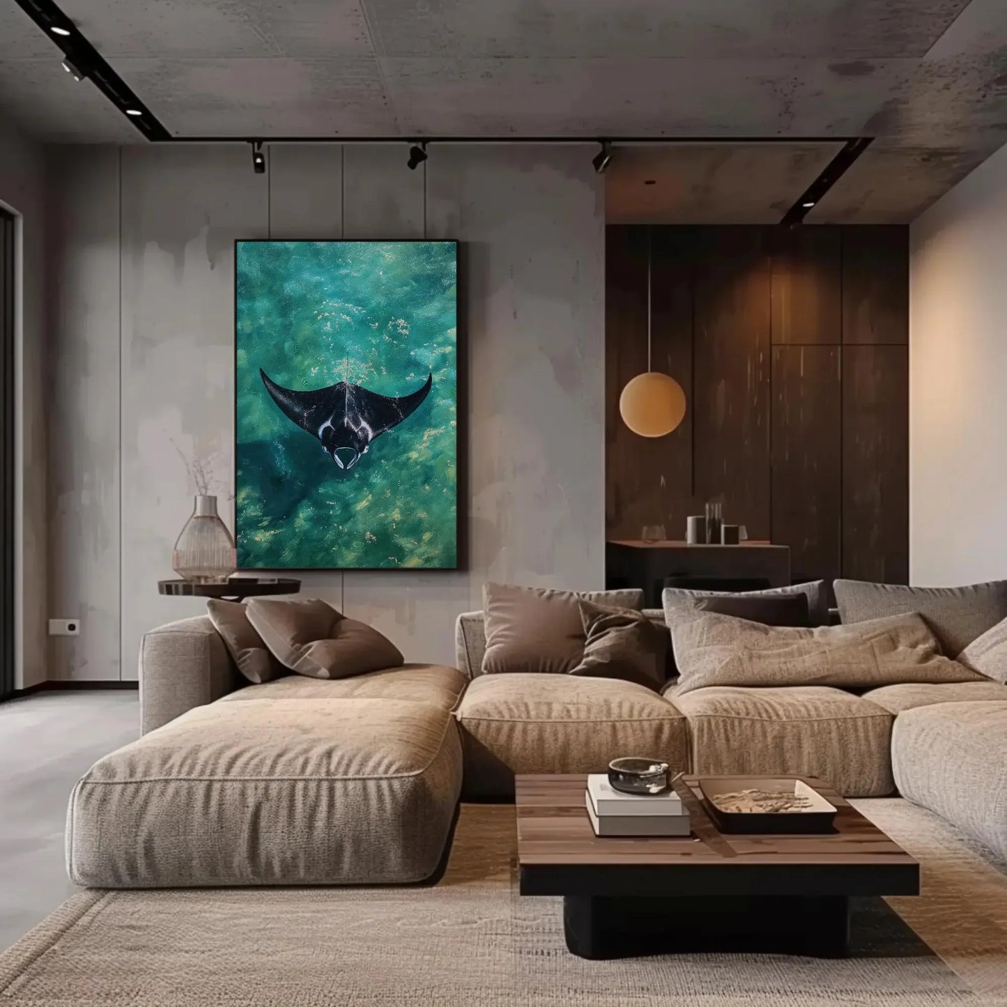 Manta Ray Oil Painting Canvas Print, Manta Ray Wall Art, Marine Wall Art, Fish painting, Fish Wall Art, Ocean Wall Decor, Beach house Canvas Wall Art – Canvas Print
