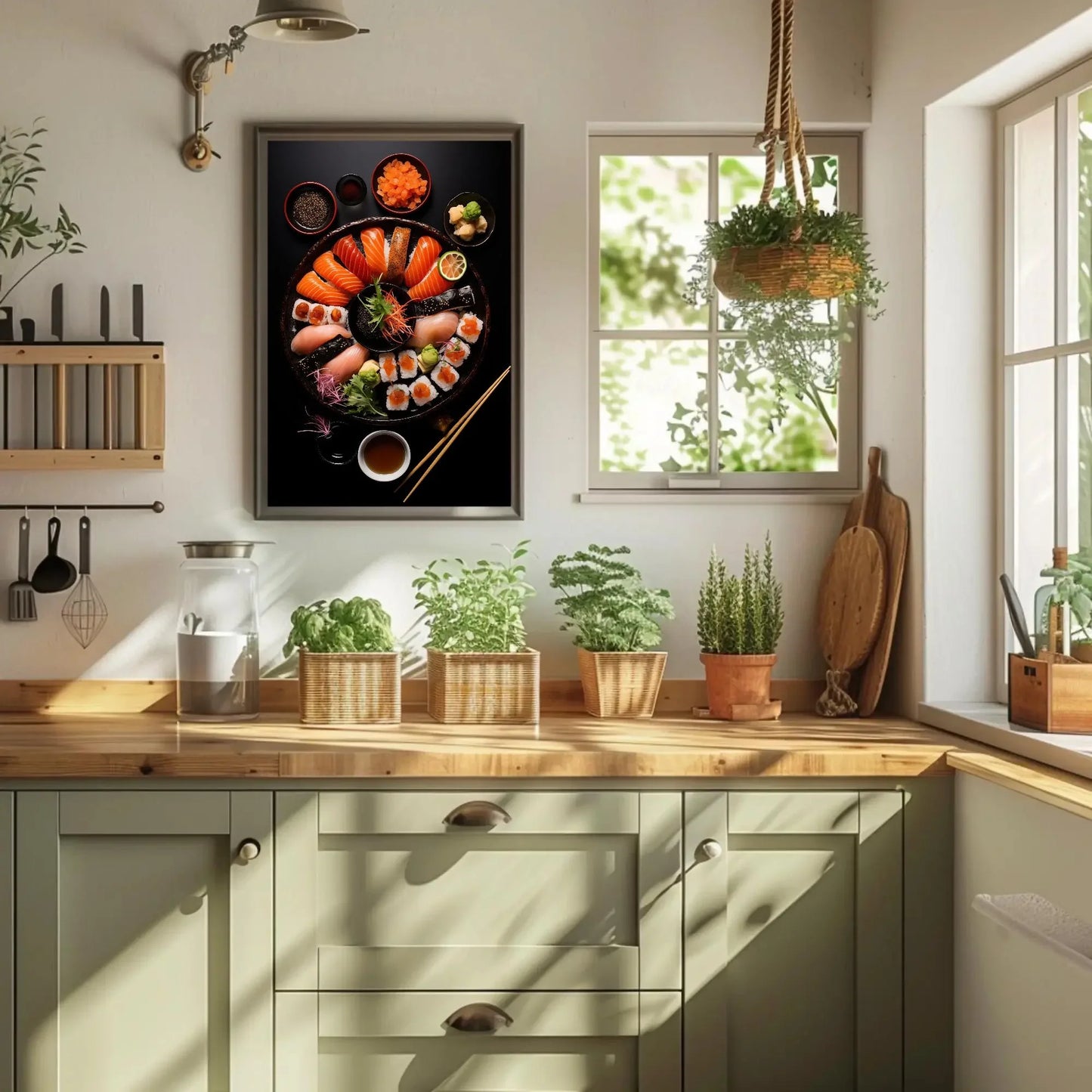 Sushi Wall Art for Japanese Restaurant, Canvas Painting, Framed Print, Modern and Asian Decor, Ready to Hang, Dining Area or Kitchen Wall Art – Canvas Print