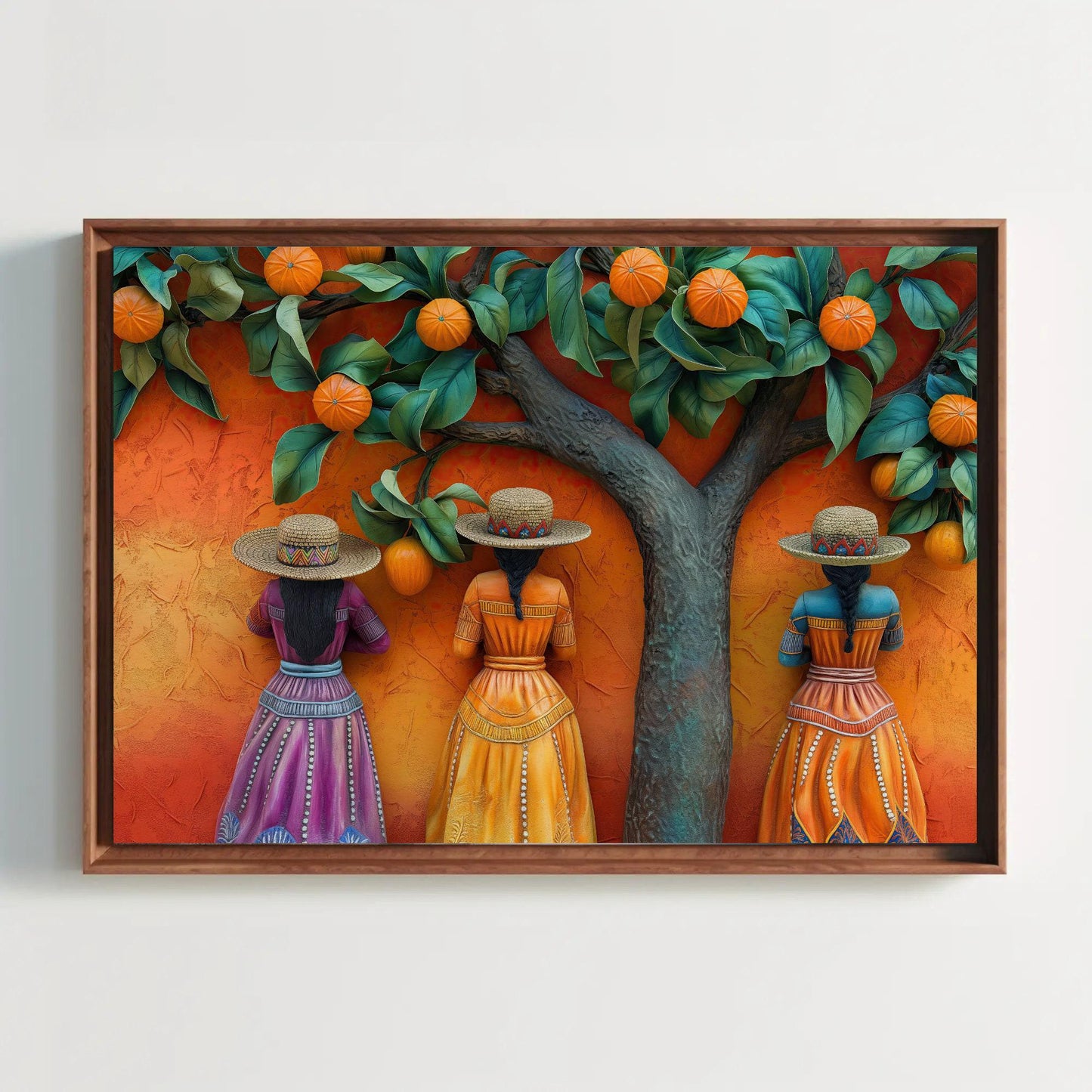 Mexican 3D illusion Wall Car Large Canvas Decor Mexico Art Mexican Woman Wall Decor Mexican Art Ready To Hang Wall Art – Canvas Print