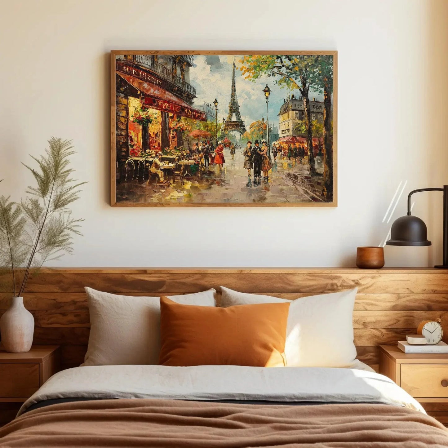 Streets of Paris Painting, French Painting, France Painting, Paris Romantic Canvas Print, Eiffel Tower Print, Canvas Framed Ready To Hang Wall Art – Canvas Print