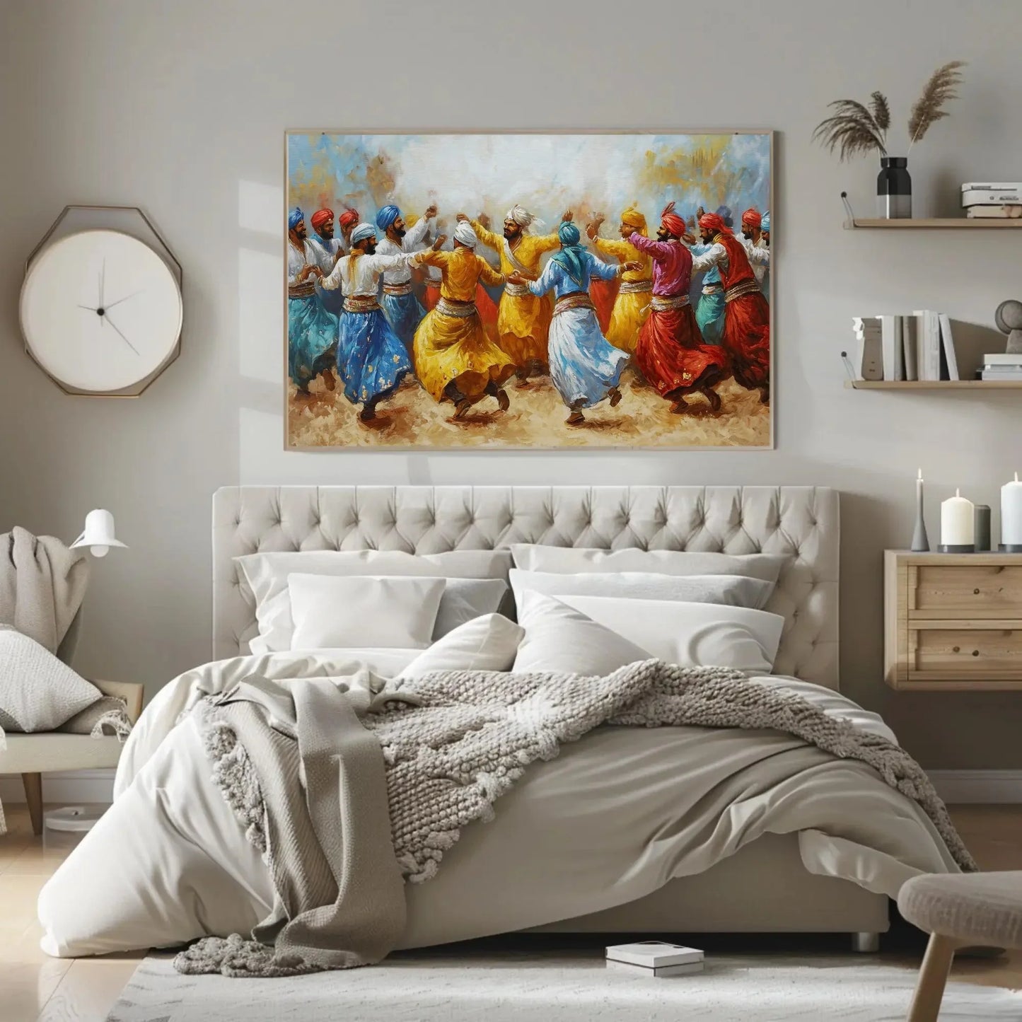 Bhangra Dance Painting Canvas Wall Art | Punjabi Culture Decor | Traditional Indian Dance Art | Vibrant Punjab Wall Art | Ready to Hang Wall Art – Canvas Print