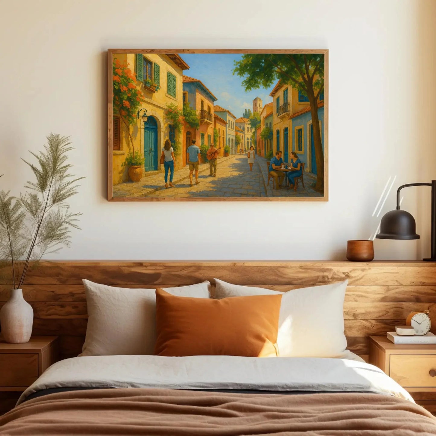 Neve Tzedek canvas print Tel Aviv painting Israeli Mediterranean street art wall decor romantic colorful home vibe Wall Art – Canvas Print