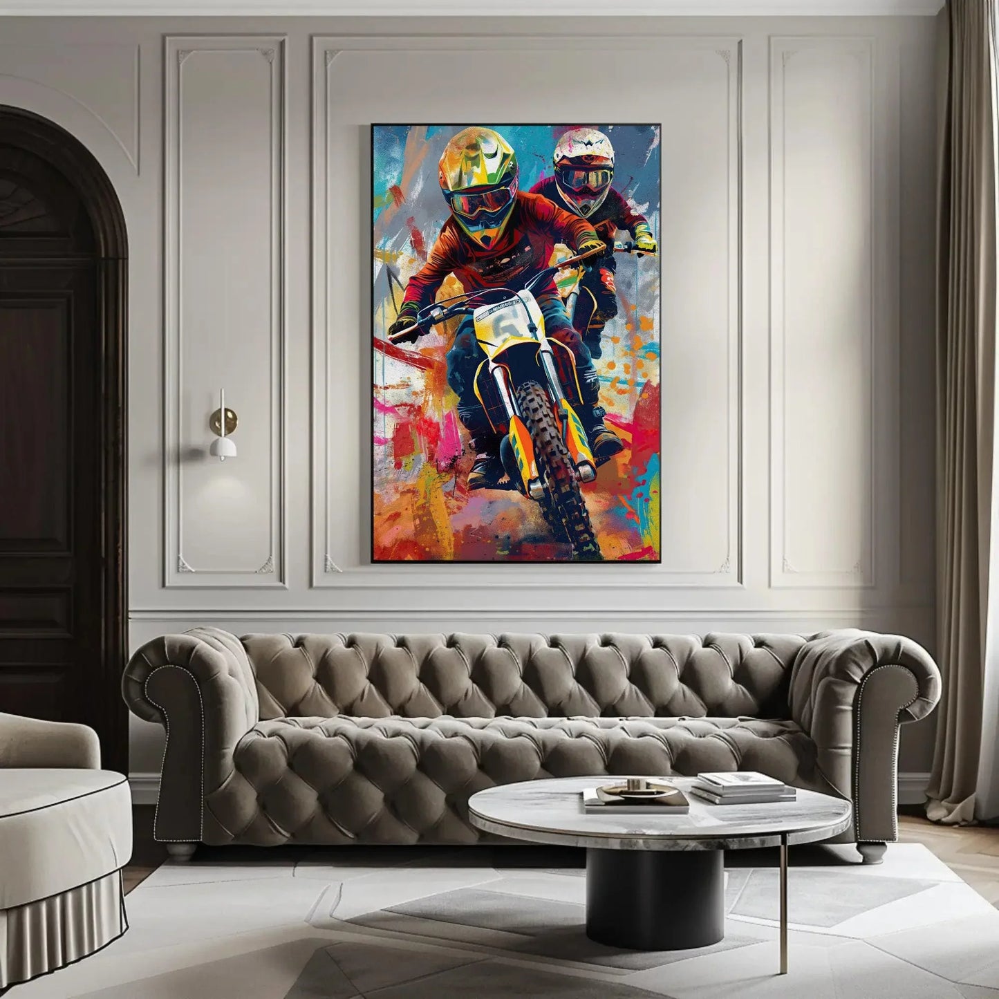 Dirt bike wall art, bike lover canvas print, biker riders wall decor, bikers wall art, off-road bike riders, dirt biking, ready to hang Wall Art – Canvas Print